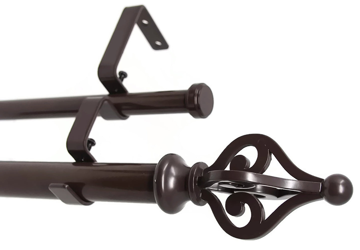 Urbanest Portia Manhattan 1 5/8 Inch Double Drapery Curtain Rod Set - Elegant Window Treatment for Living Room & Bedroom