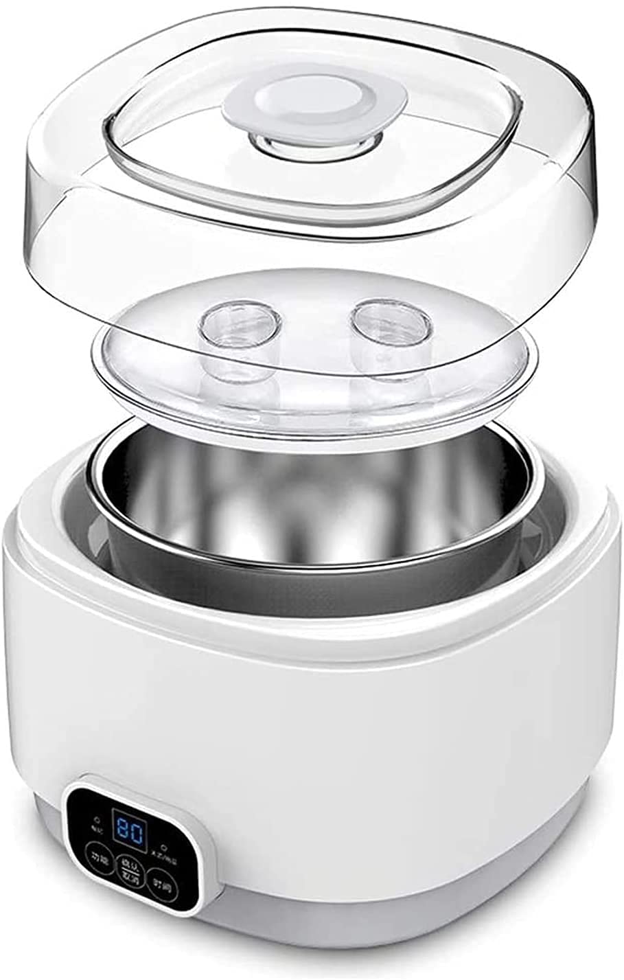 Automatic Yogurt Maker Machine - Multifunctional Home Yogurt Maker with Strainer, Timer Control & Stainless Steel Inner Pot, Smart Touch Panel - Perfect for Homemade Greek Yogurt, Probiotic Drinks & Healthy Breakfasts
