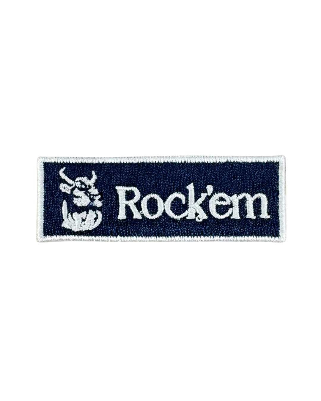 2024 Rock'em Rectangle Hat Patch - Premium Embroidered Iron-On Patch for Caps, Jackets & Bags - Perfect for DIY Fashion, Gifts & Customization