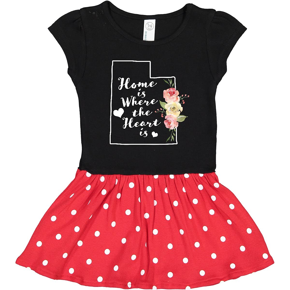 Inktastic Utah Home is Where The Heart is Watercolor Floral Toddler Dress - Cute Baby Girl Outfit for Family Photos, Parties & Special Occasions