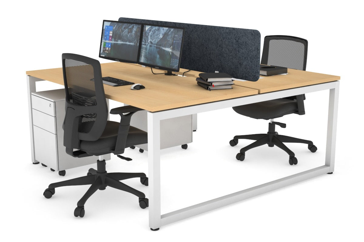 Quadro Loop Legs 2 Person Office Workstation - 1600L x 800W with Cable Management - Modern Shared Desk for Collaborative Workspaces & Home Offices