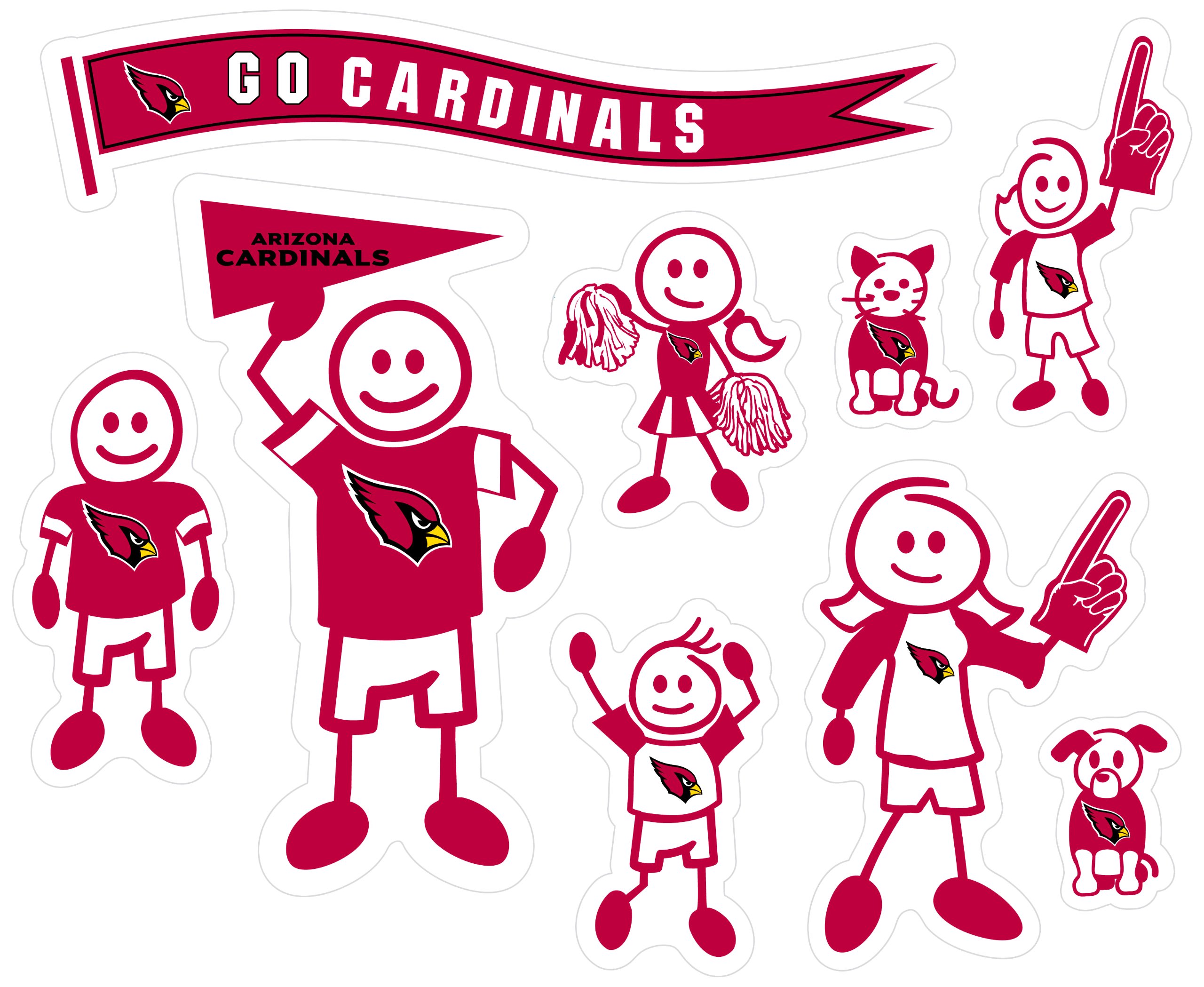 NFL Large Family Decal Set - Officially Licensed Team Stickers for Cars, Windows & Walls - Perfect for Game Day, Tailgating & Home Decor (Team Options Available)