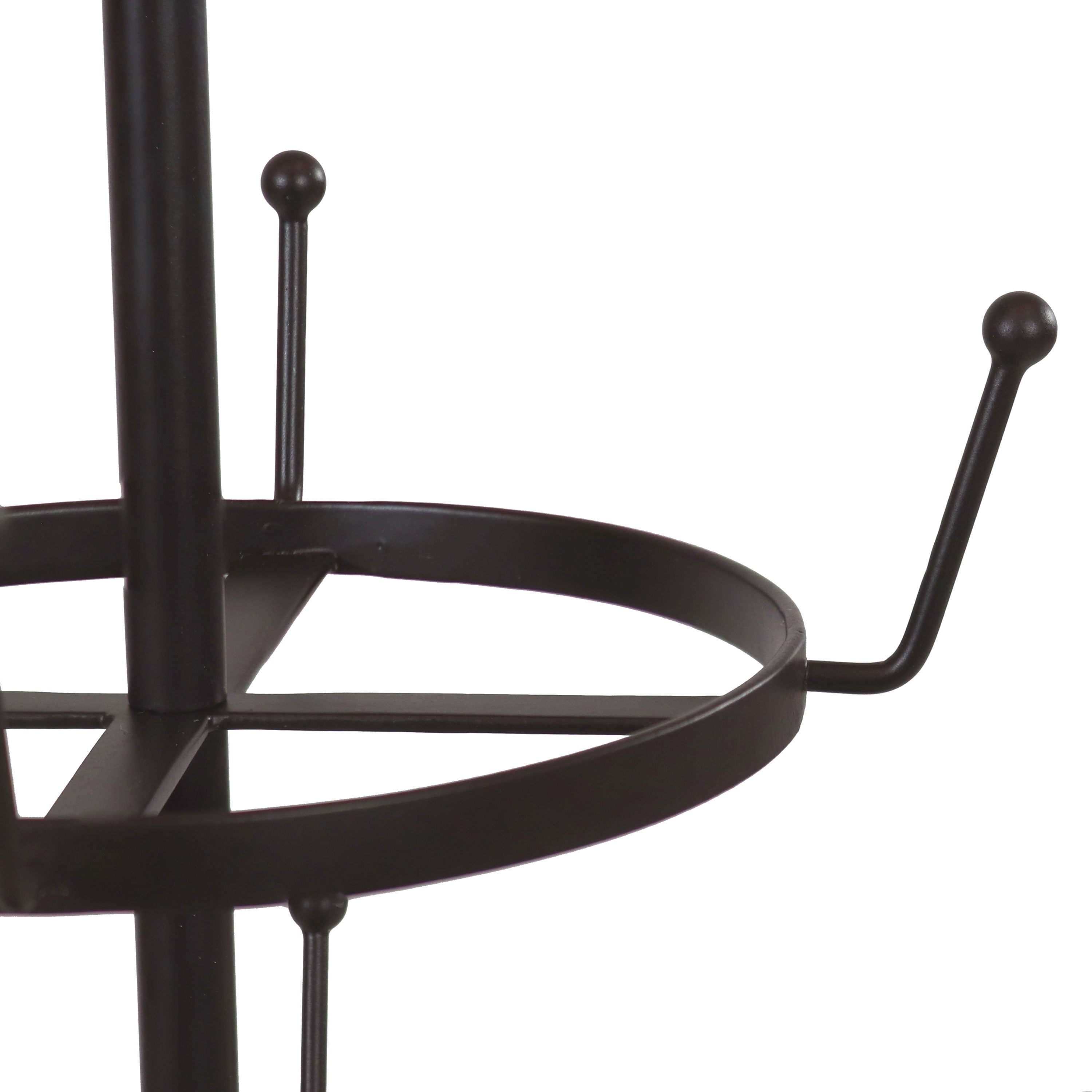 Sunnydaze 4-Tier Round Coffee Mug Tree with Basket - Dark Brown - Perfect for Kitchen, Office, or Dining Room Storage & Organization