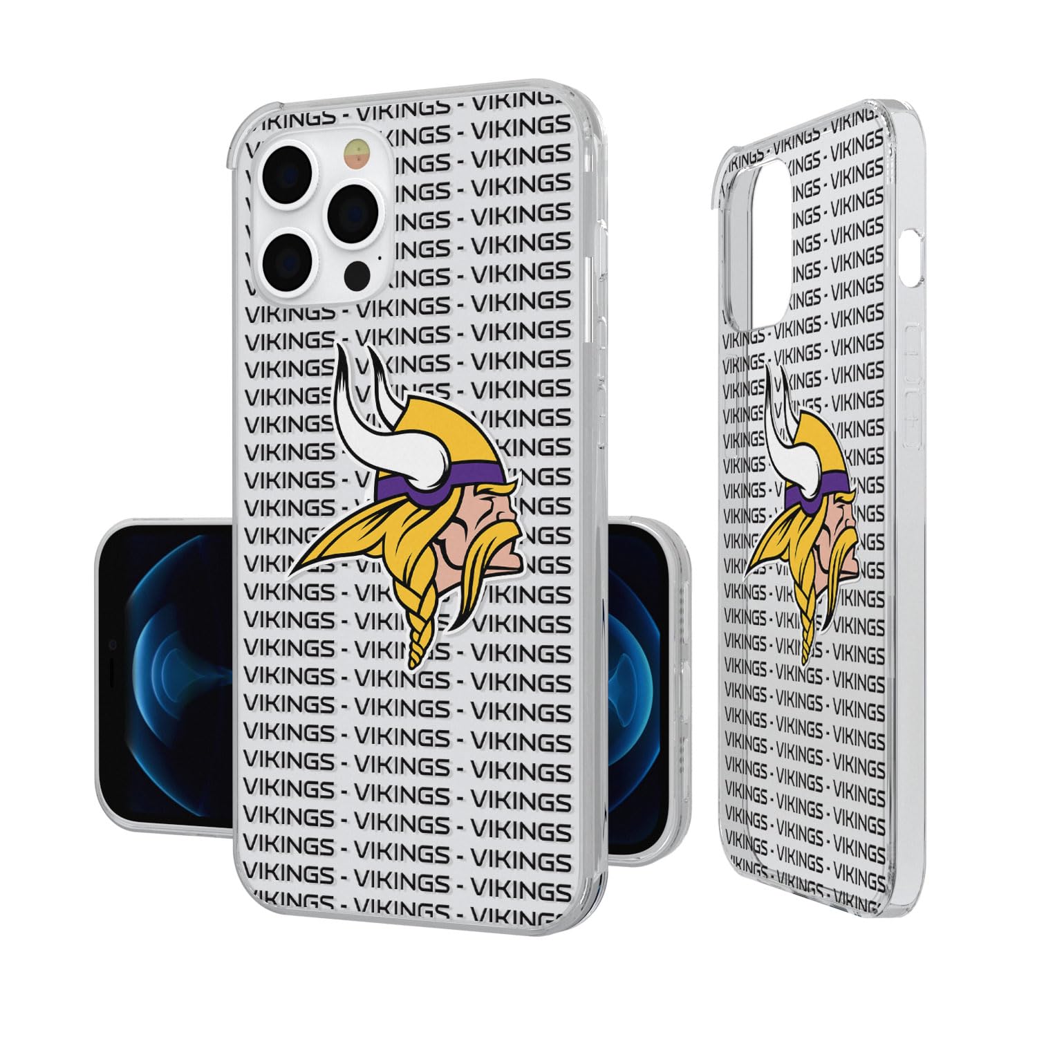Minnesota Vikings iPhone Clear Case with Text Backdrop - Perfect for Game Day, Fan Gifts & Team Spirit Accessories