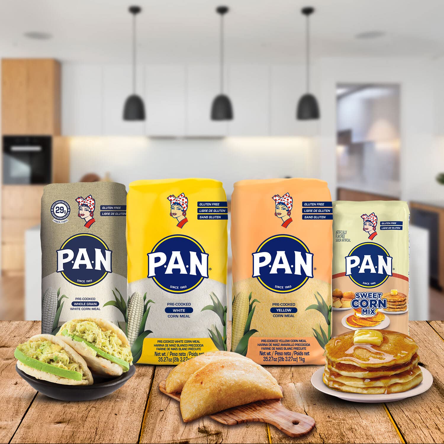 P.A.N. Sweet Corn Mix – Gluten Free Cornmeal for Cachapas & Arepas (1.1 lb, Pack of 2) – Perfect for Venezuelan & Colombian Recipes, Breakfast & Snacks