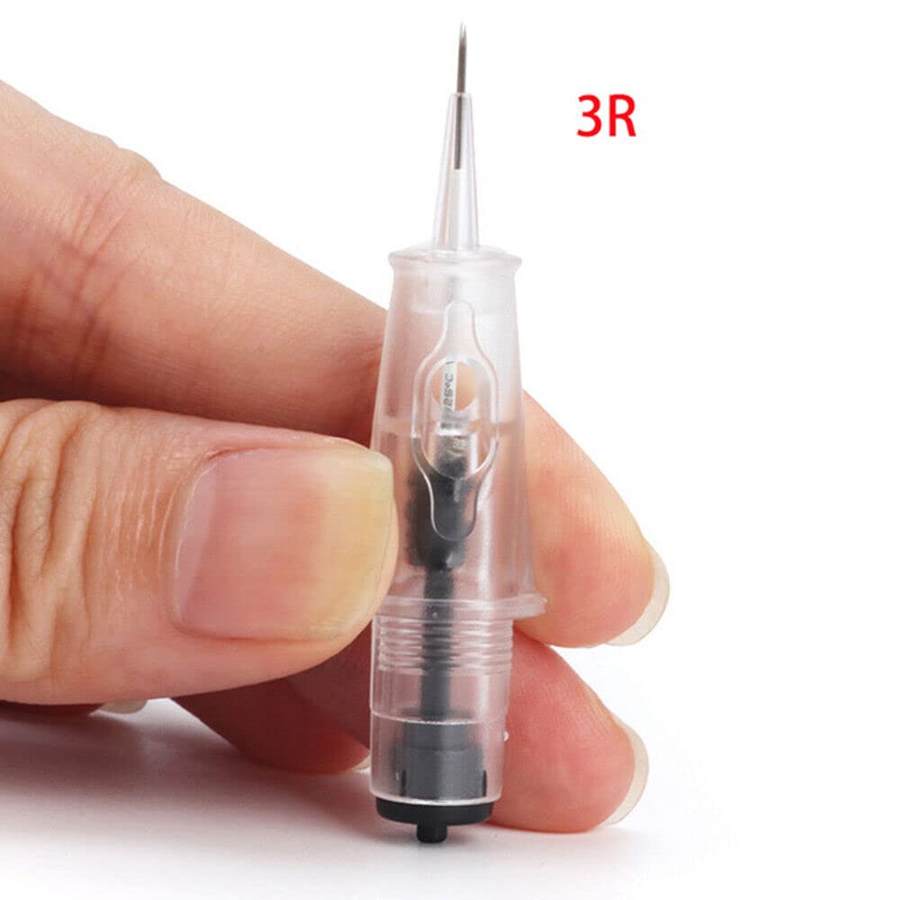 5Pcs 3RL Permanent Makeup Needles - Professional Eyebrow & Eyeliner Tattoo Pen Cartridges (10mm Diameter) - Ideal for Microblading, Cosmetic Tattooing & PMU Artists