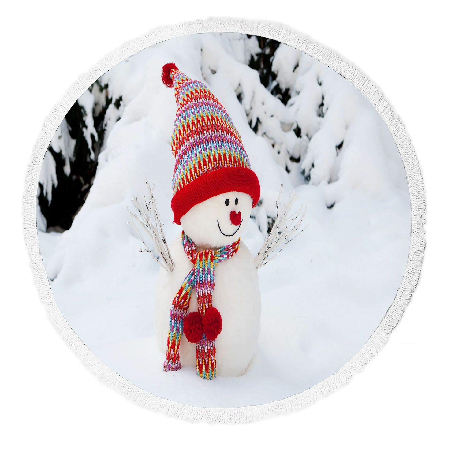 ECZJNT Snowman Beach Towel - Large Soft Sand Blanket for Yoga, Picnics & Outdoor Activities | Quick-Dry, Lightweight & Portable