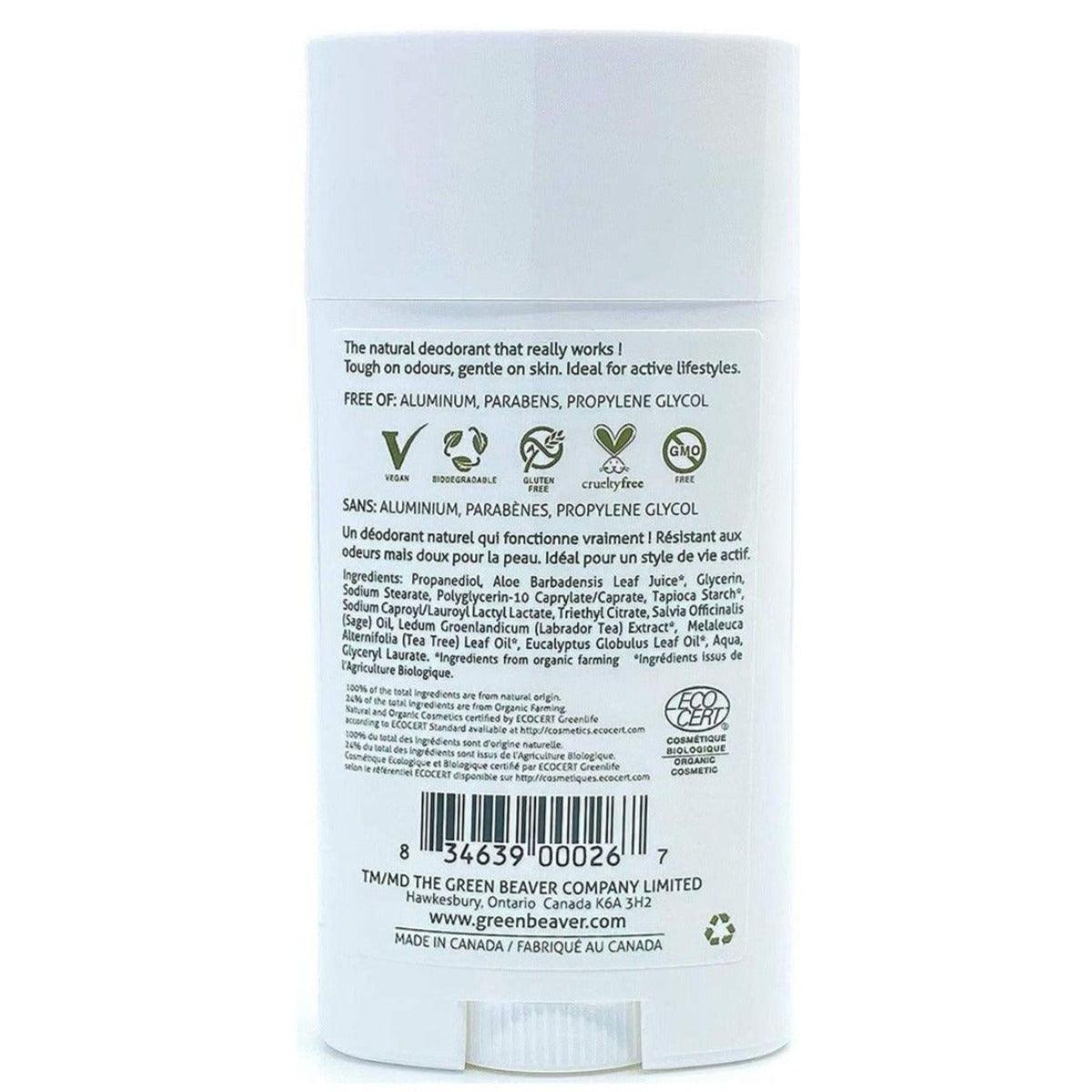 Green Beaver Tea Tree Deodorant - 24 Hour Natural Odor Protection, 50g Roll-On for Women & Men - Perfect for Gym, Work & Daily Freshness