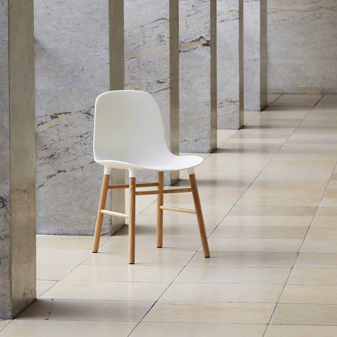 Modern Form Chair with Sturdy Wooden Legs - Perfect for Dining Room, Office, or Living Room Decor