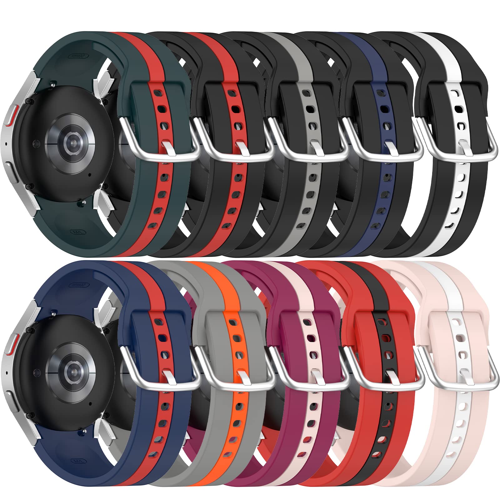 Galaxy Watch 4/5 Bands - Soft Silicone for Men & Women | Workout & Daily Wear