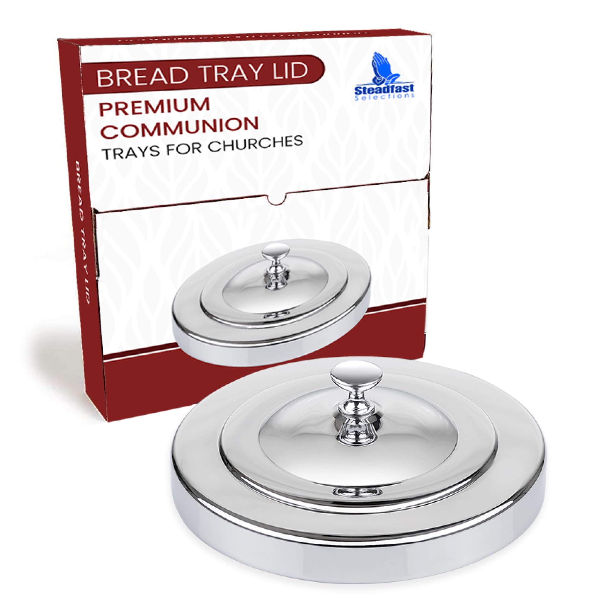 Premium Communion Bread Tray Lid Set - Church Communion Supplies for Holy Eucharist, Worship & Religious Ceremonies - Durable Communion Plates & Serving Trays for Churches, Chapels & Christian Gatherings