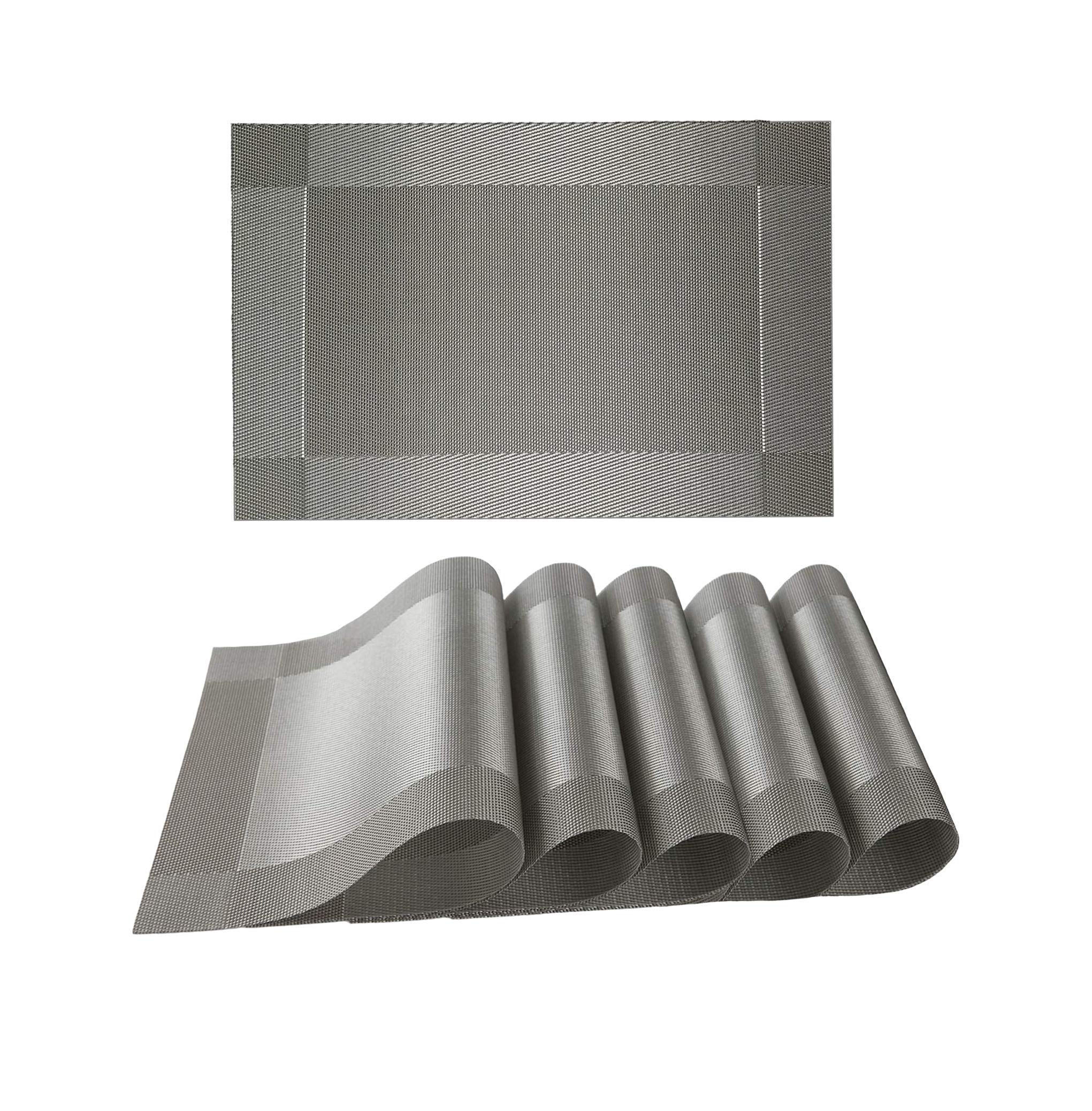 SINGTAN 6-Pack Heat-Resistant Vinyl Placemats Set - 18