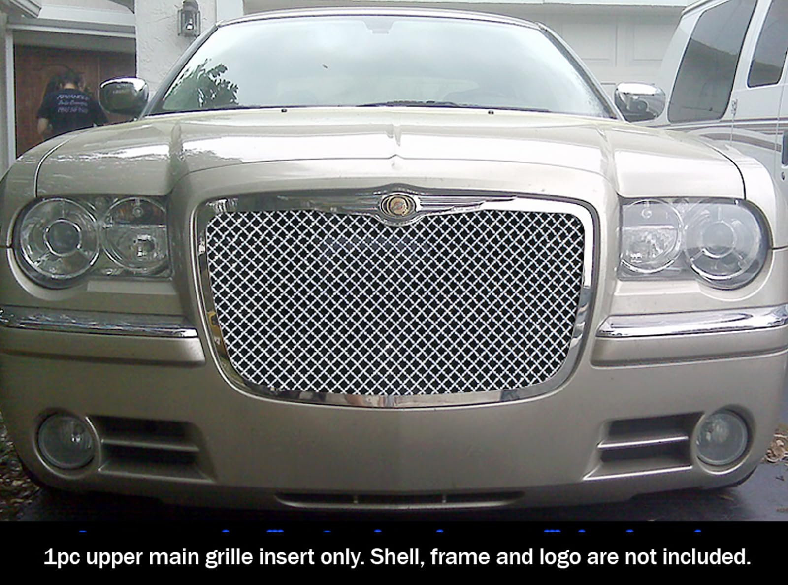 APS Compatible with Chrysler 300 & 300C 2005-2010 - Stainless Steel Chrome Mesh Front Grille Insert (R75300U) - Enhances Vehicle Style & Protection for Daily Driving & Car Shows