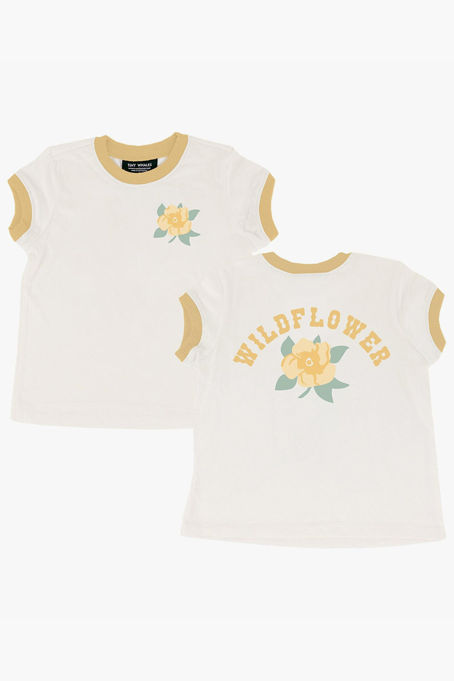 Girls Floral Whale Print T-Shirt - Wildflower Design for Toddlers Size 3 - Cute Summer Top for Playdates & Preschool Activities