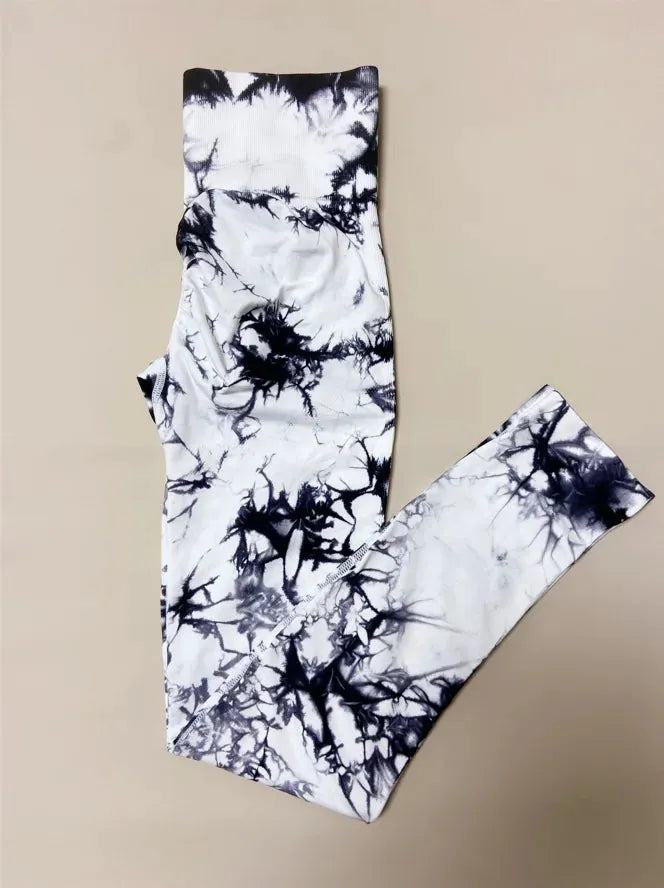 Women's Tie-Dye Gym Leggings - Seamless High Waist Yoga Pants for Workout & Training | Scrunch Butt Sports Fitness Tights | Perfect for Yoga, Running, Gym & Everyday Wear