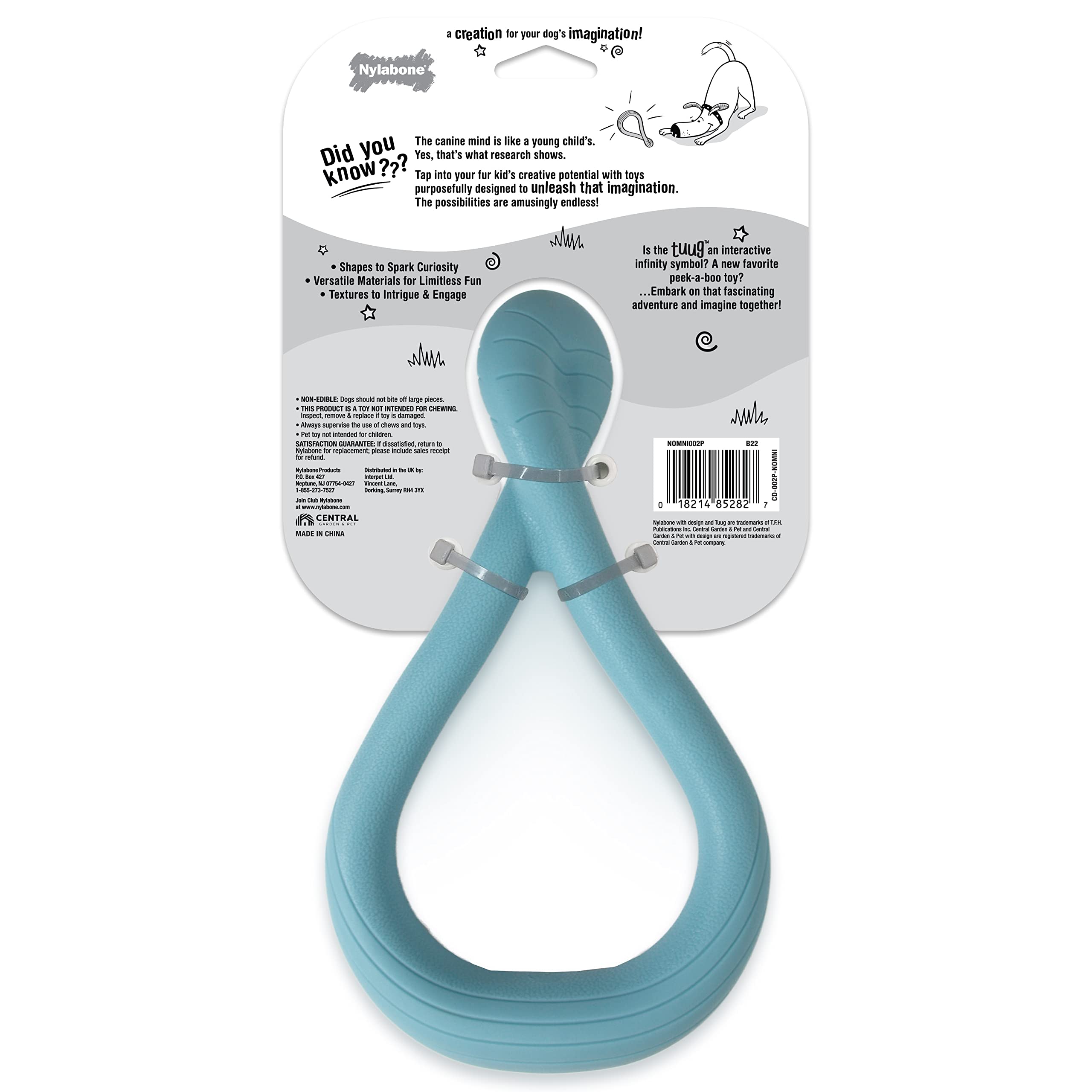 Nylabone Tuug Interactive Dog Toy - Durable Tug Toy for Play & Exercise - Firm Yet Flexible for Creative Play - Perfect for Indoor & Outdoor Fun - Great for Training & Bonding with Your Dog