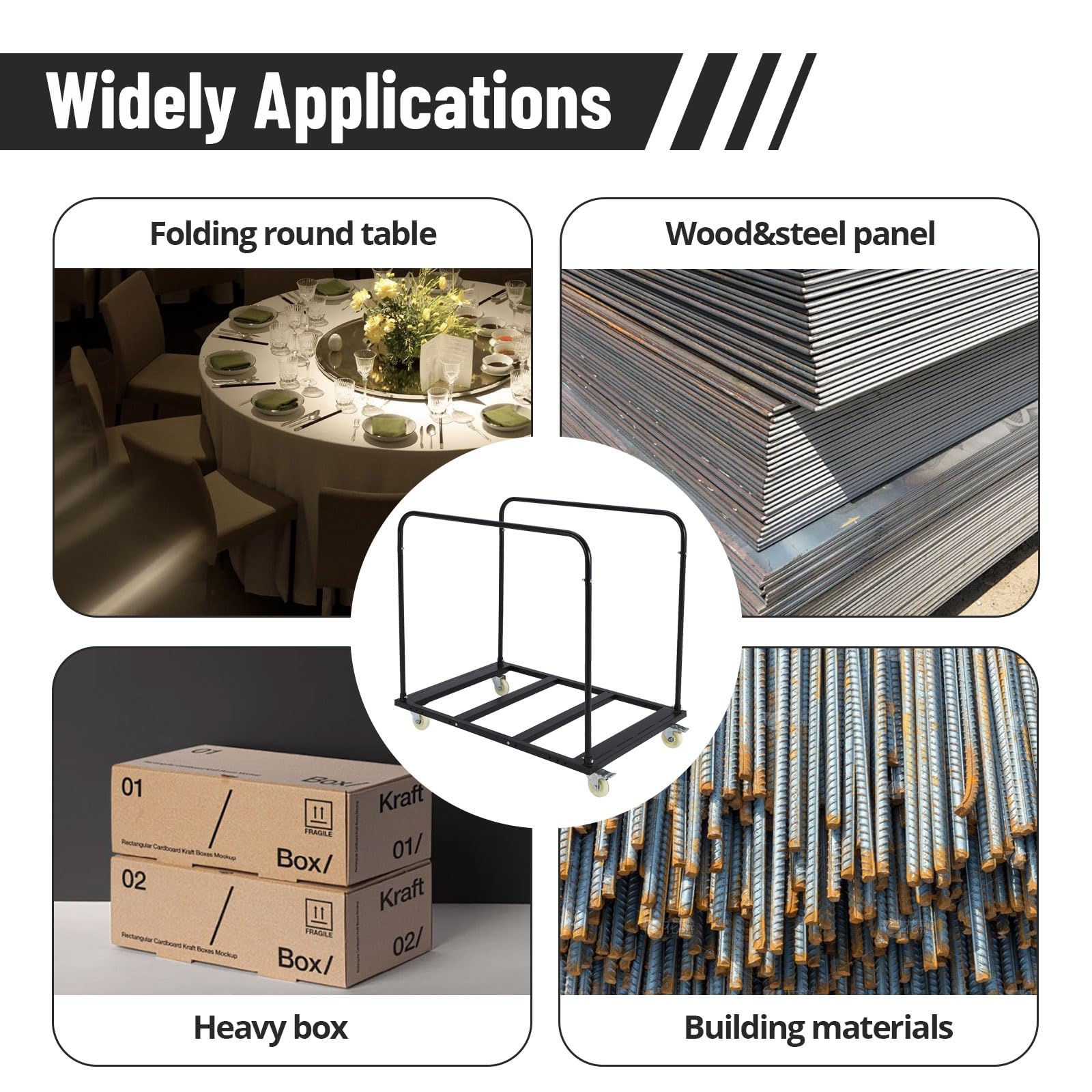 Heavy Duty Folding Table Cart with 5