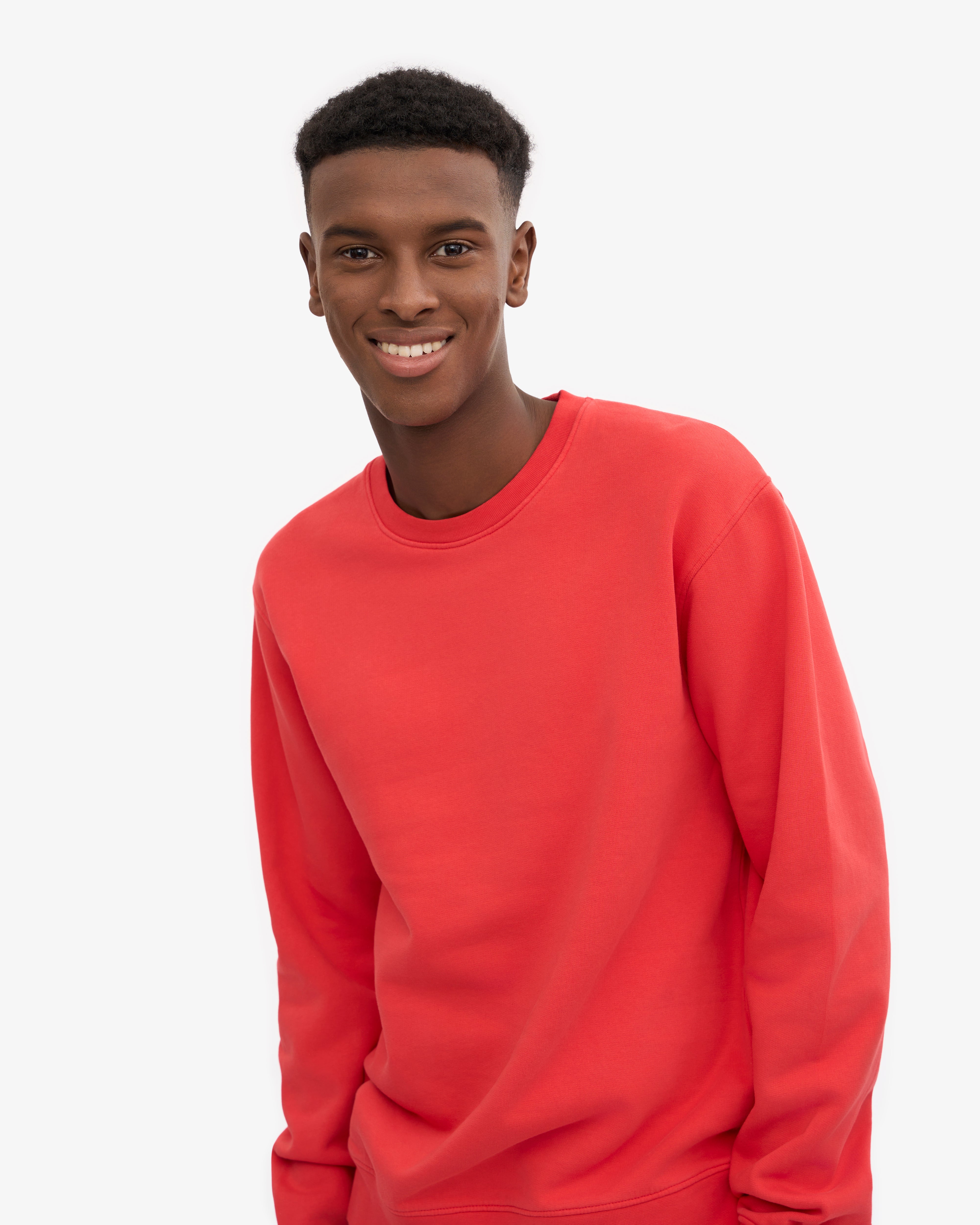 Classic Organic Cotton Crew Neck T-Shirt - Red Tangerine Color | Comfortable Casual Wear for Men & Women | Perfect for Everyday Outfits, Lounge Wear and Summer Fashion