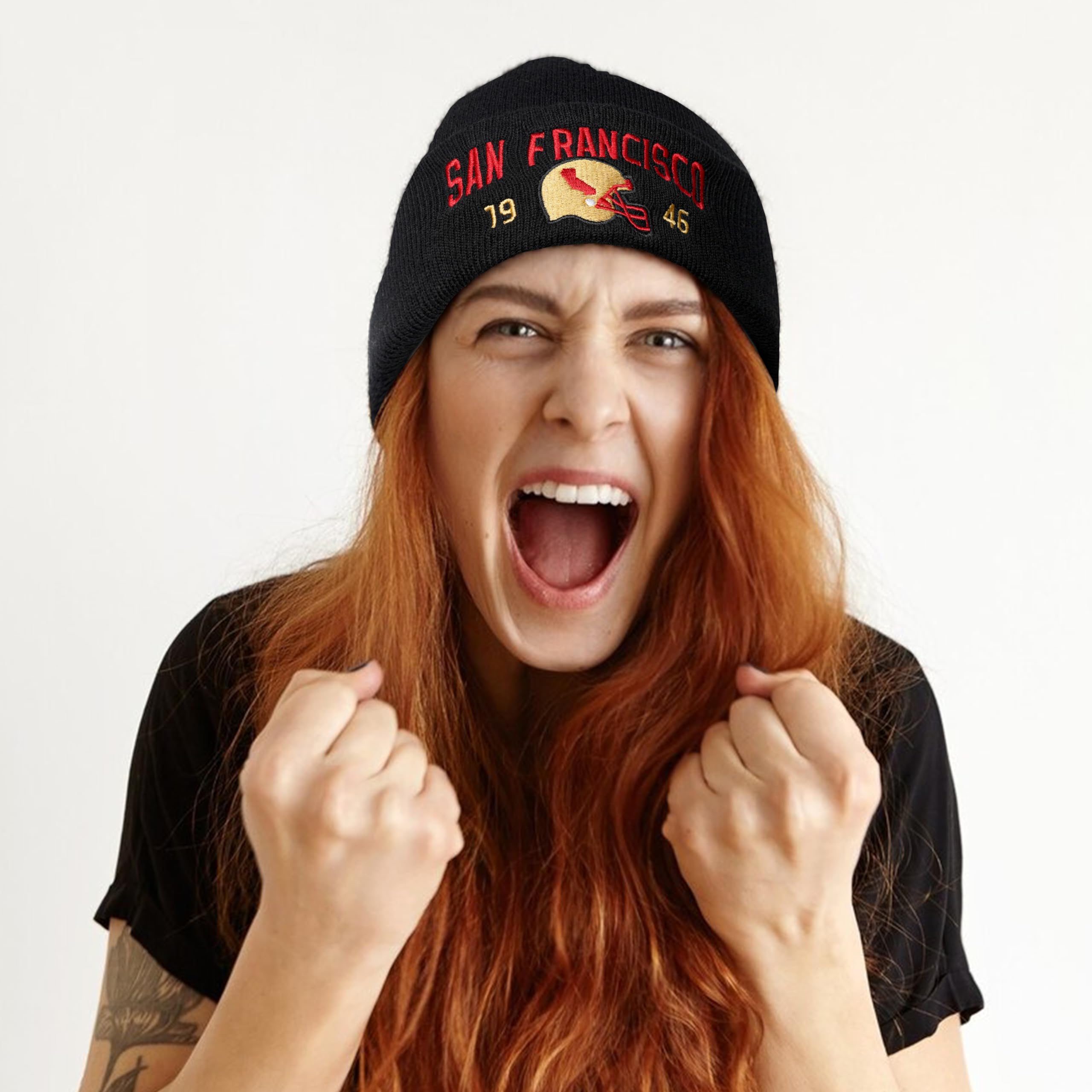 Men's & Women's Sport Beanie - Embroidered Winter Hat for Running, Skiing & Outdoor Activities - Cozy Knit Cap for Cold Weather & Athletic Apparel Gifts