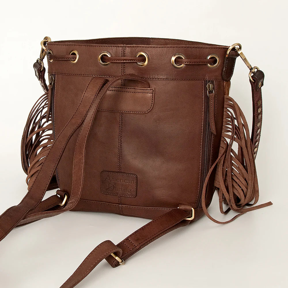 American Darling Conceal Carry Brown Backpack & Purse for Women - Stylish CCW Handbag with Hidden Gun Pocket - Perfect for Travel, Hiking, and Everyday Use