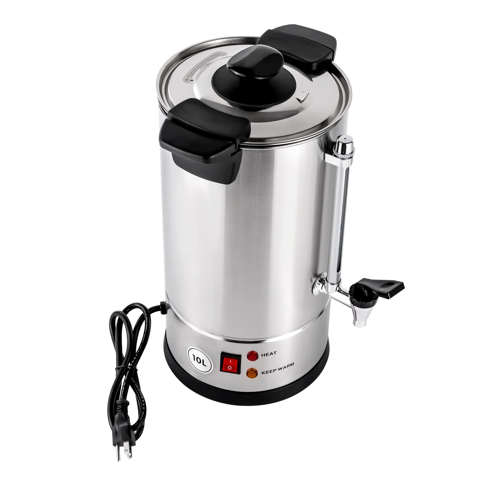 Commercial Grade Stainless Steel 68-Cup (10L/2.64gal) Coffee Urn with Percolator - Large Capacity Coffee Maker & Hot Water Dispenser for Home, Office, Wedding, Catering, and Events - Perfect for Parties, Banquets, and Hospitality Use