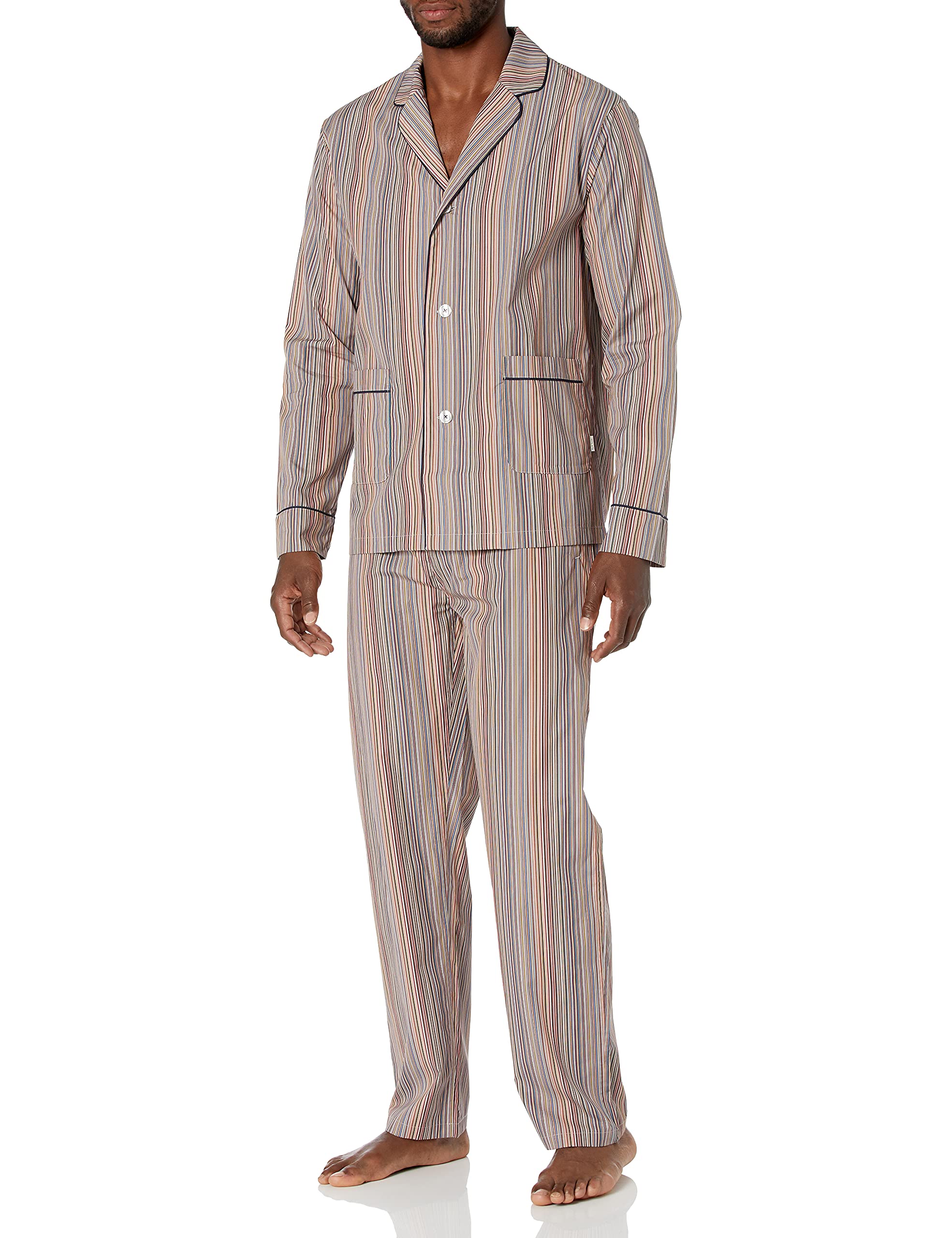 Paul Smith Men's Cotton Pajama Set - Soft & Breathable Sleepwear for Men - Perfect for Lounging, Travel & Relaxation at Home