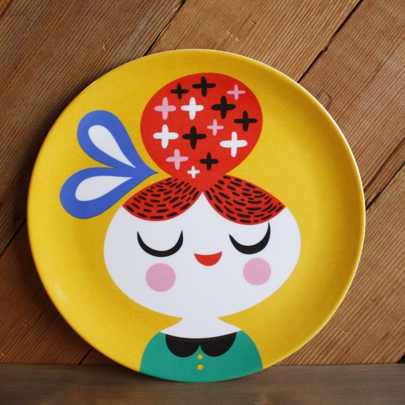 Cheeky Girl Plate by Helen Dardik - Whimsical Ceramic Dinnerware for Kids & Collectors - Perfect for Birthday Gifts, Home Decor & Art Display