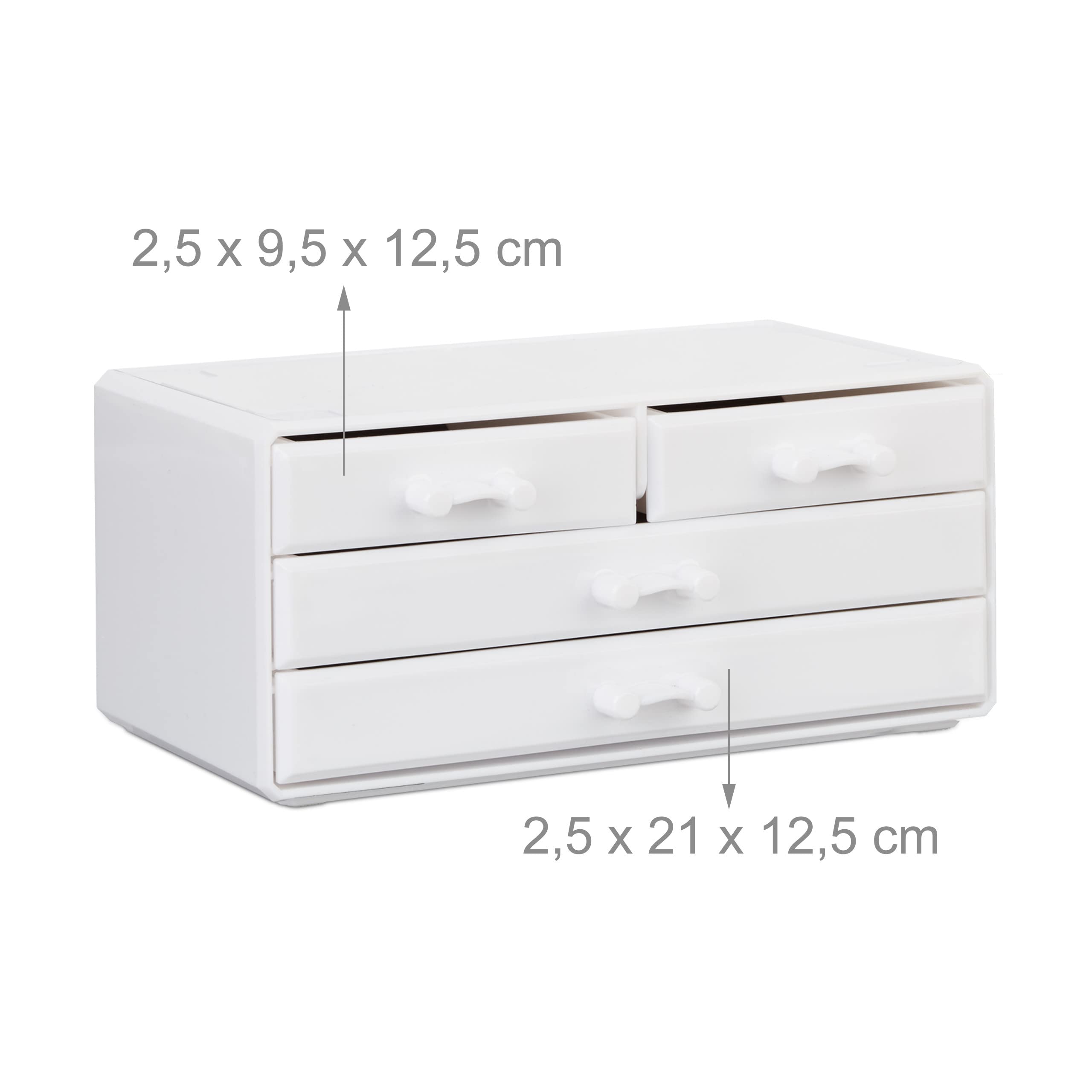 4-Drawer Acrylic Makeup Organizer - Cosmetic Storage Case for Nail Polish, Lipstick & Beauty Products | Perfect for Vanity, Bathroom & Travel Organization (White)