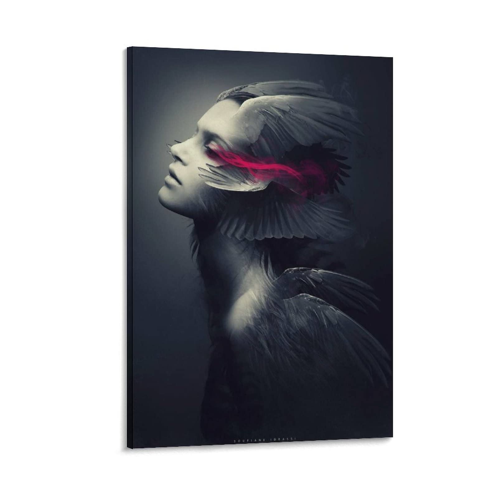 Vintage Bird Girl Crying Abstract Art Print - Animal Poster Canvas Painting for Coastal Home Decor, Bathroom Wall Art & Modern Bedroom Decor - Perfect for Beach House, Cottage or Boho Chic Interior Design