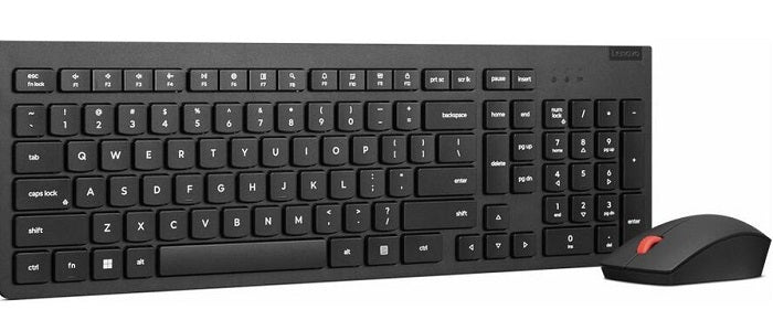 Lenovo Essential Wireless Keyboard and Mouse Combo Gen 2 - 2.4GHz USB Receiver, Plug-and-Play, Ergonomic Design for Home, Office, and Gaming Use