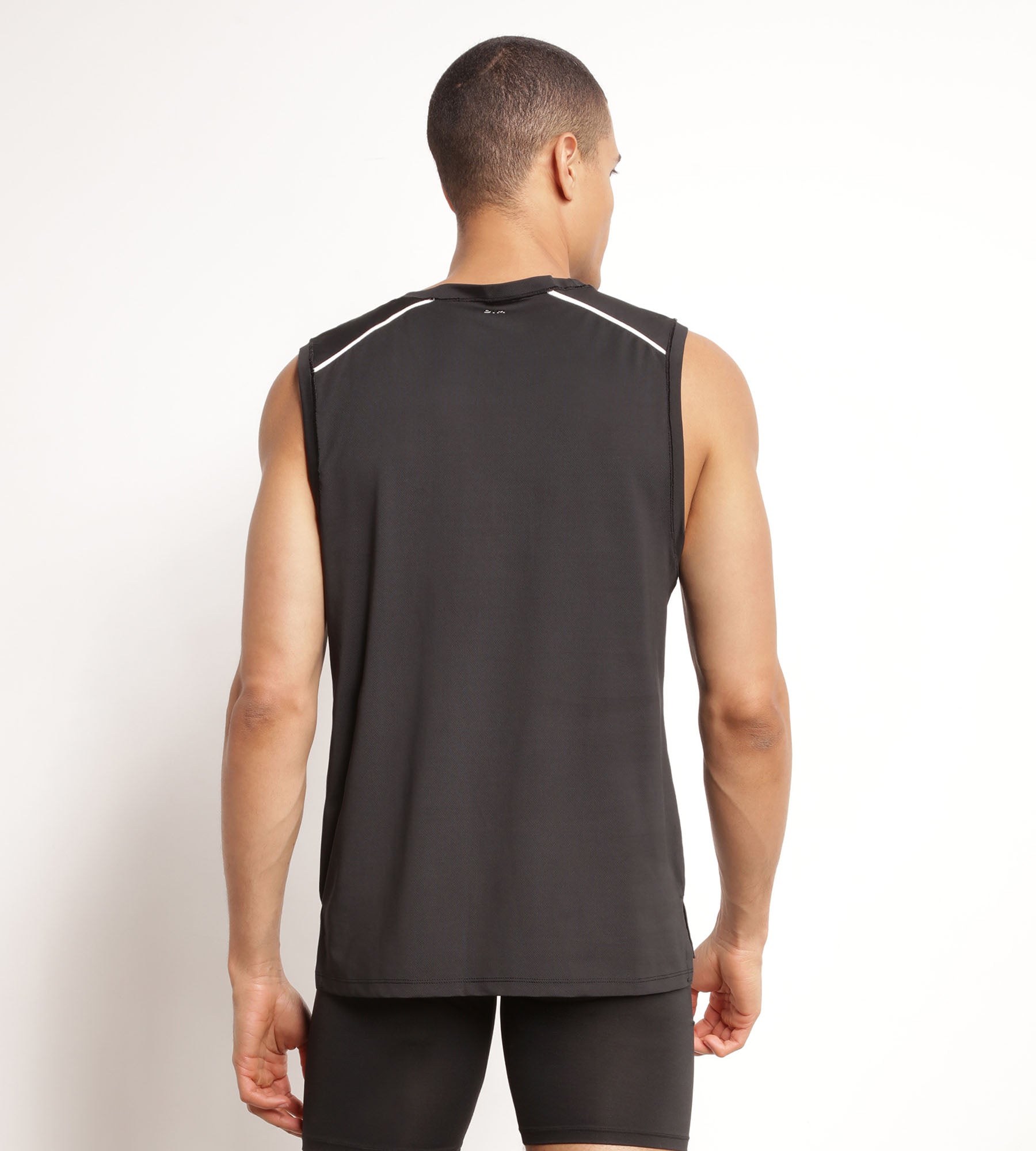Men's Breathable Sports Tank Top - Black Dim Move - Perfect for Gym, Running & Workouts