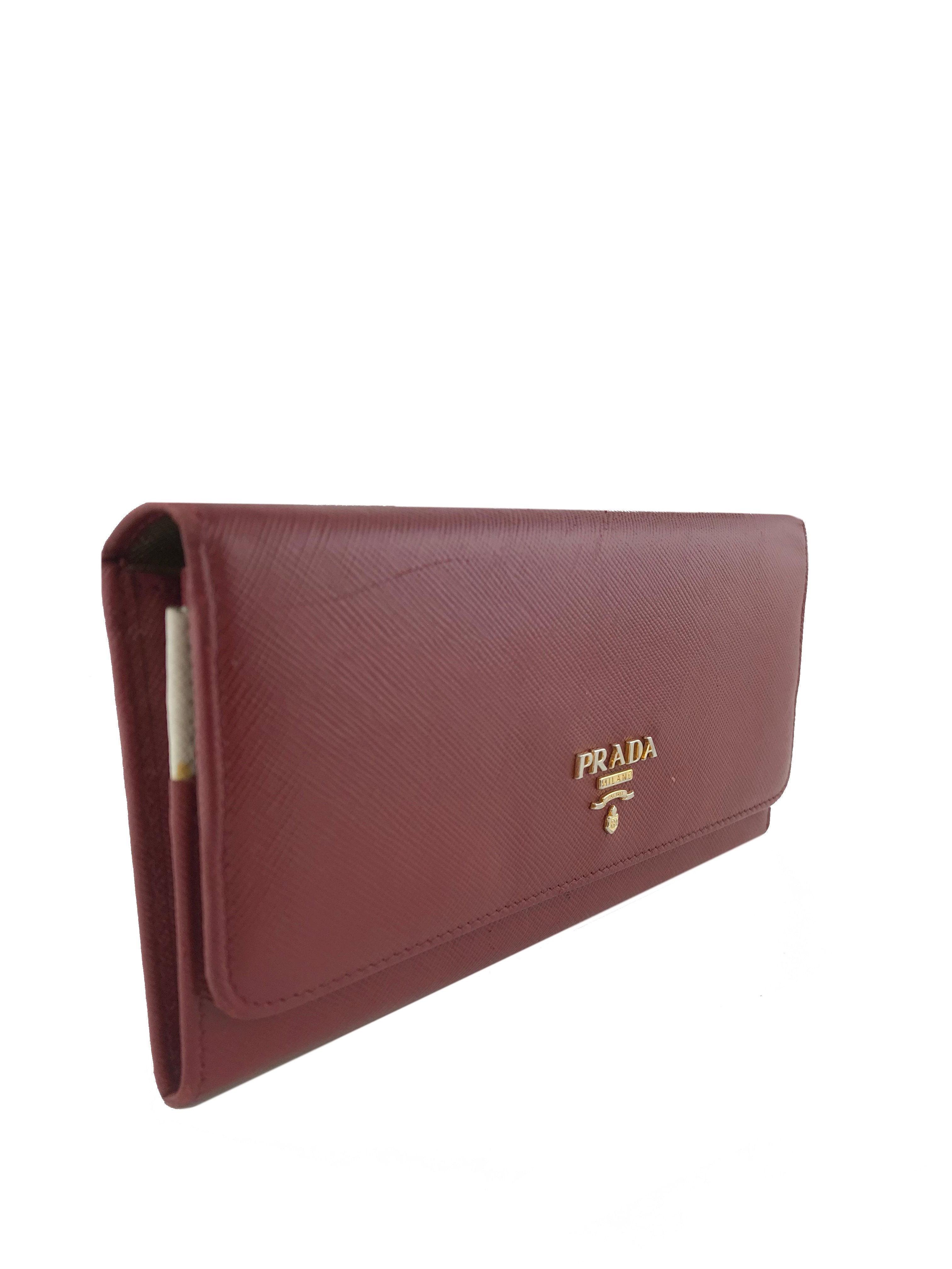 Prada Saffiano Leather Long Wallet for Women - Luxury Bifold Wallet with Multiple Card Slots & Zippered Coin Pocket - Perfect for Everyday Use, Travel & Business