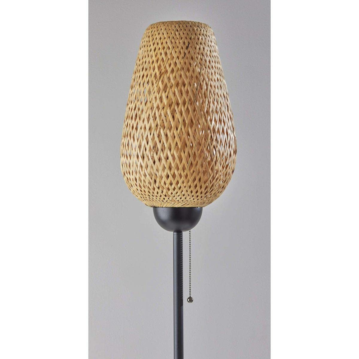 Adesso Hugo Modern Floor Lamp with Adjustable Height - Stylish LED Standing Light for Living Room, Bedroom, or Office - Perfect for Reading, Relaxing, and Ambient Lighting