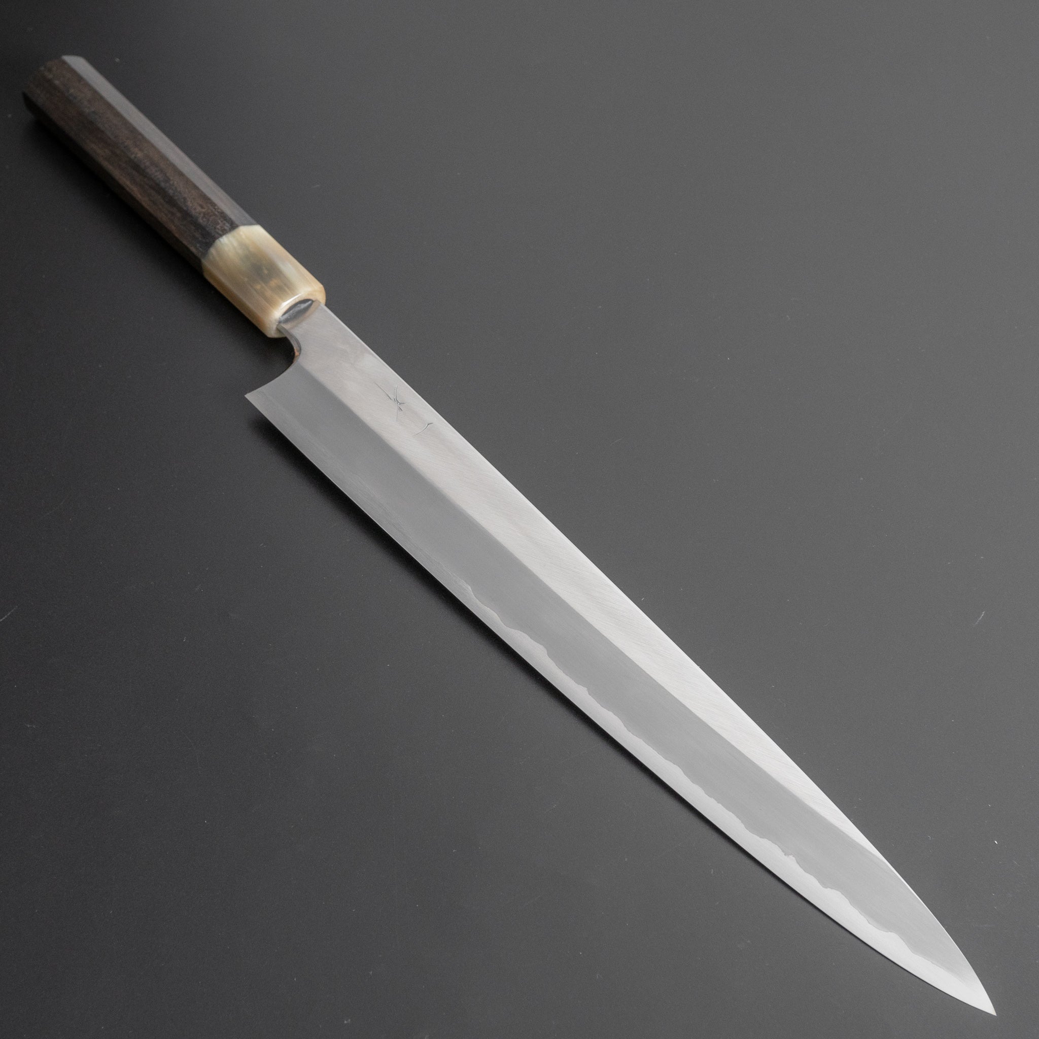 Hitohira Togashi White #1 Stainless Clad Migaki Sujihiki 300mm Sushi Knife with Taihei Ebony Handle - Premium Japanese Chef Knife for Slicing Meat, Fish & Sushi Preparation