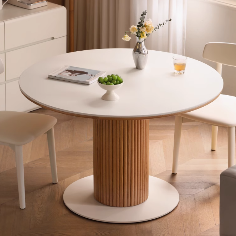 Solid Oak Wood Modern Rocking Dining Table - Perfect for Farmhouse, Rustic & Contemporary Dining Rooms