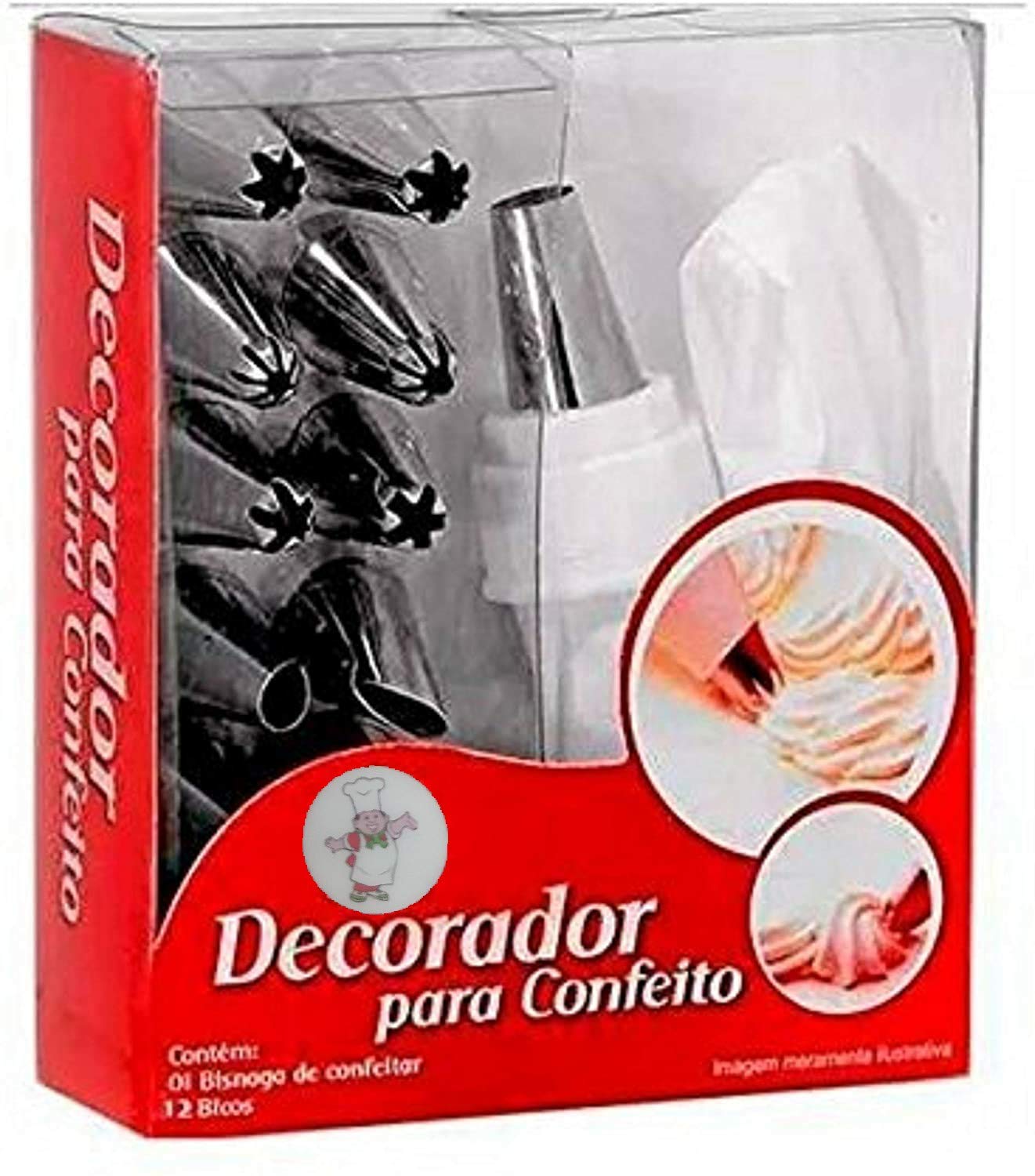 12-Piece Cake Decorating Set with Stainless Steel Nozzles - Reusable Icing Piping Bags & Frosting Tips for Baking, Cupcake Decorating, Wedding Cakes & Birthday Party Desserts
