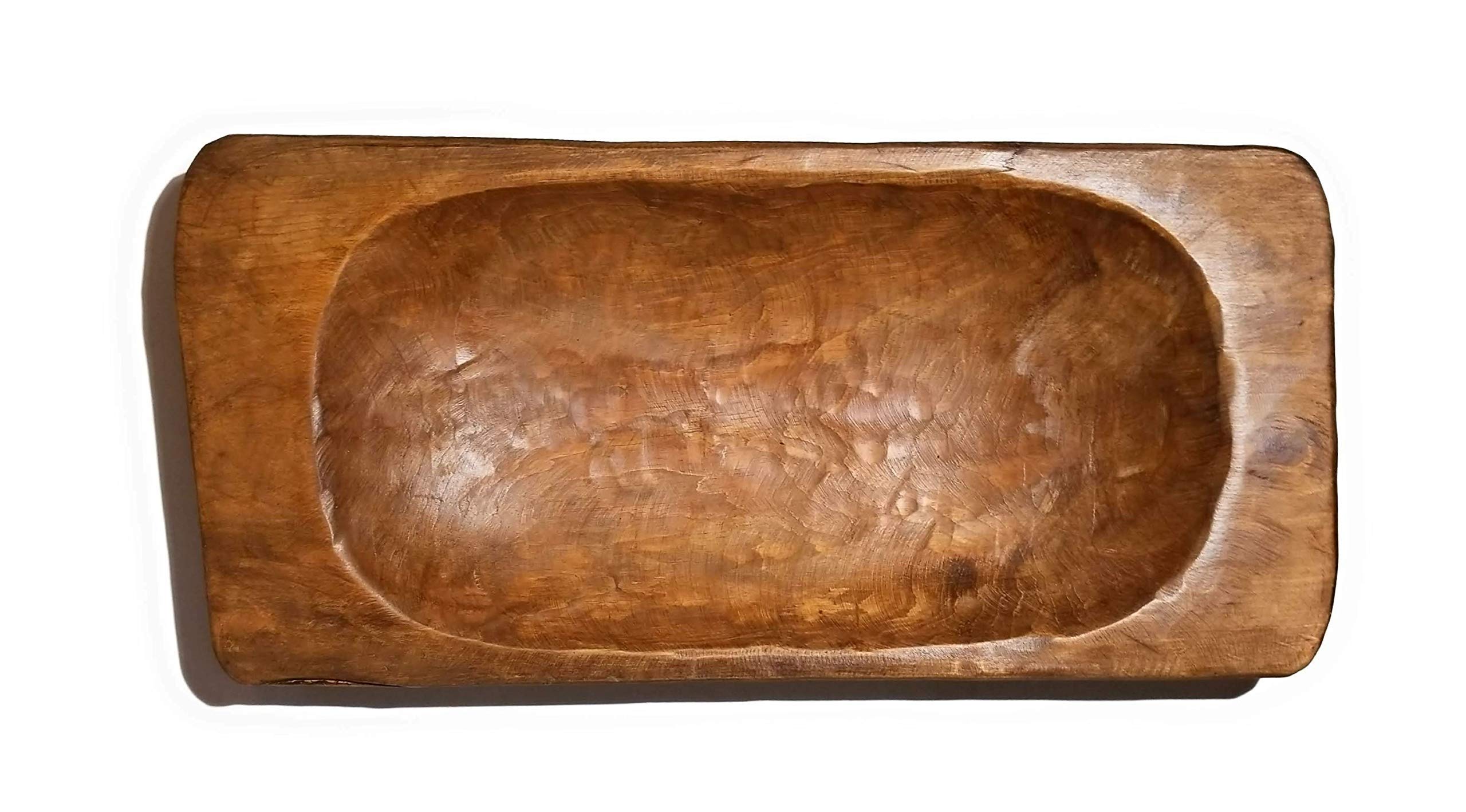 Large Decorative Wood Dough Bowl - Grand Canyon Style Rustic Table Centerpiece for Farmhouse Dining, Kitchen Decor & Wedding Decorations