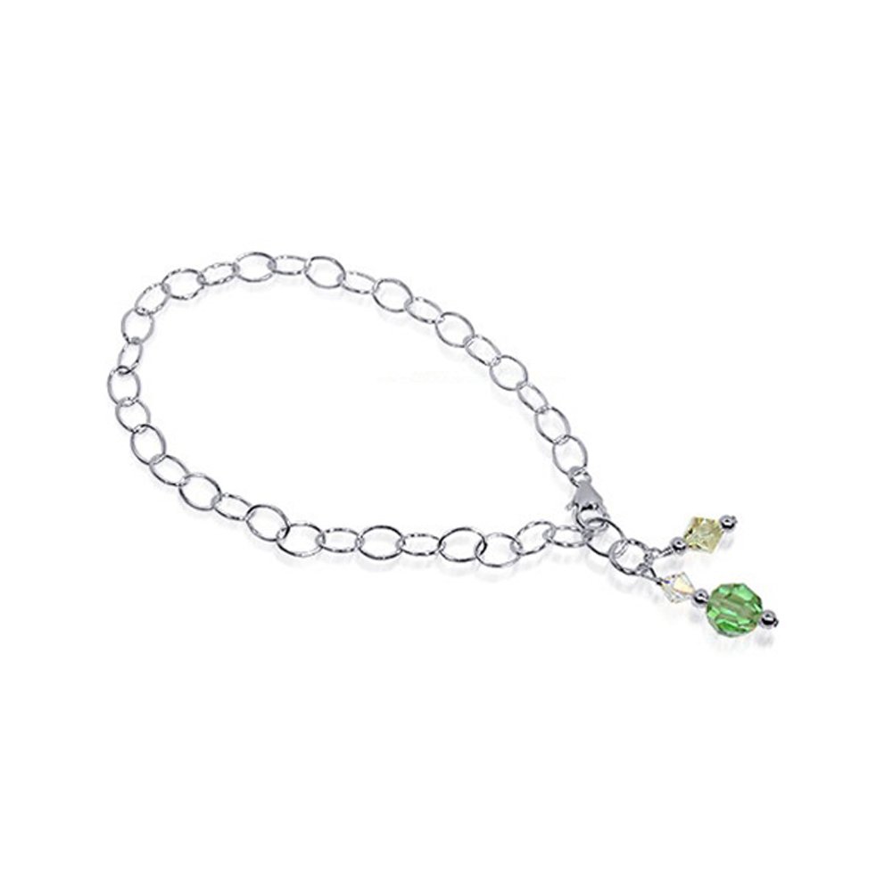925 Sterling Silver Anklet with Austrian Crystals - Elegant Italian Foot Chain Bracelet for Women - Perfect for Beach, Parties & Everyday Wear