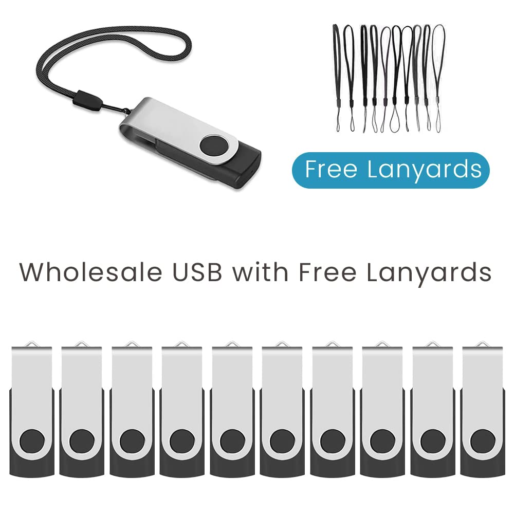 ABLAZE 1GB USB 2.0 Flash Drives 20-Pack with Lanyards - Bulk Storage for Office & School