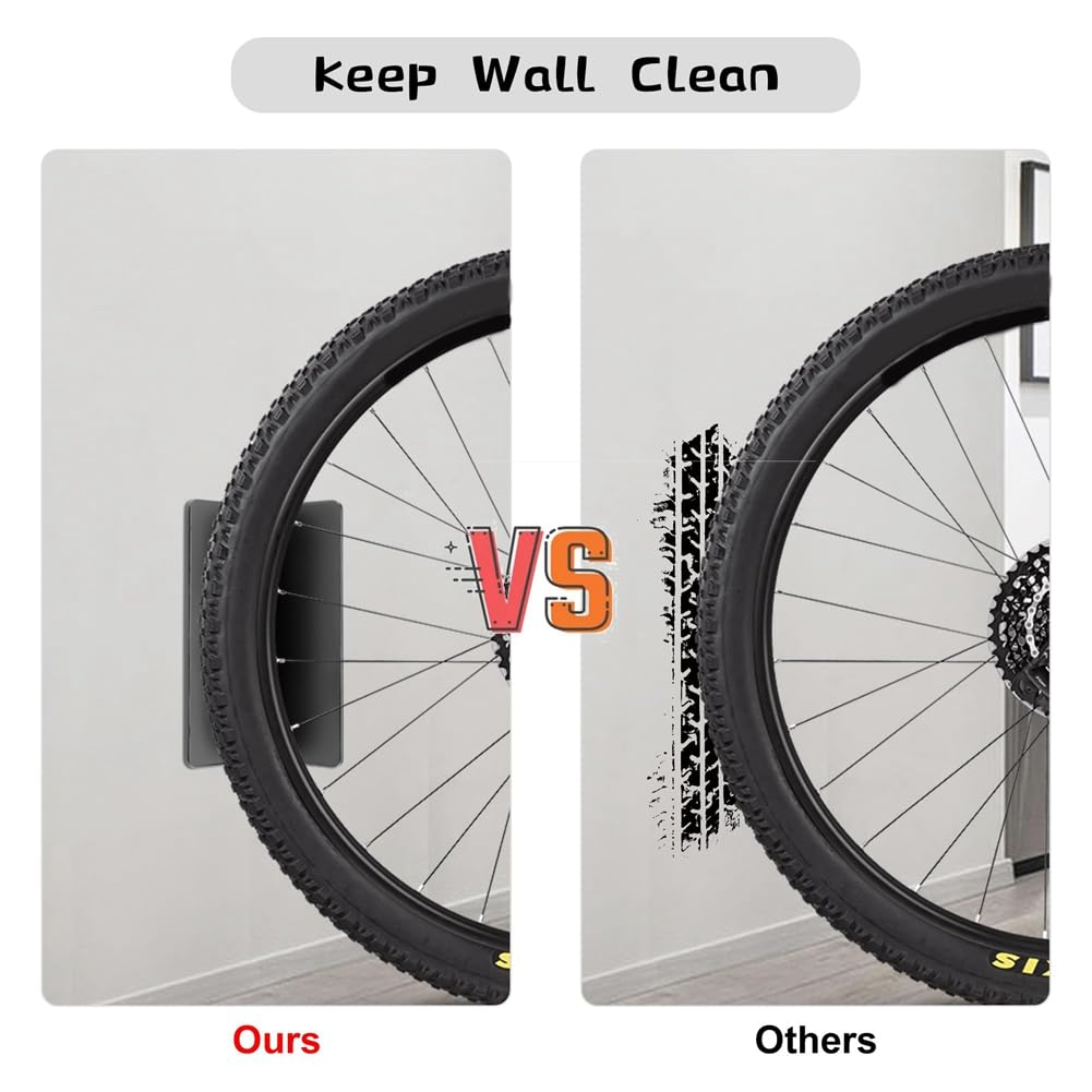 Ecaqlin 1 Pack Swivel Bike Wall Mount Rack with Tire Tray - Vertical Bike Storage Hook for Garage, Home & Apartment - Space Saving Solution for Bicycle Organization