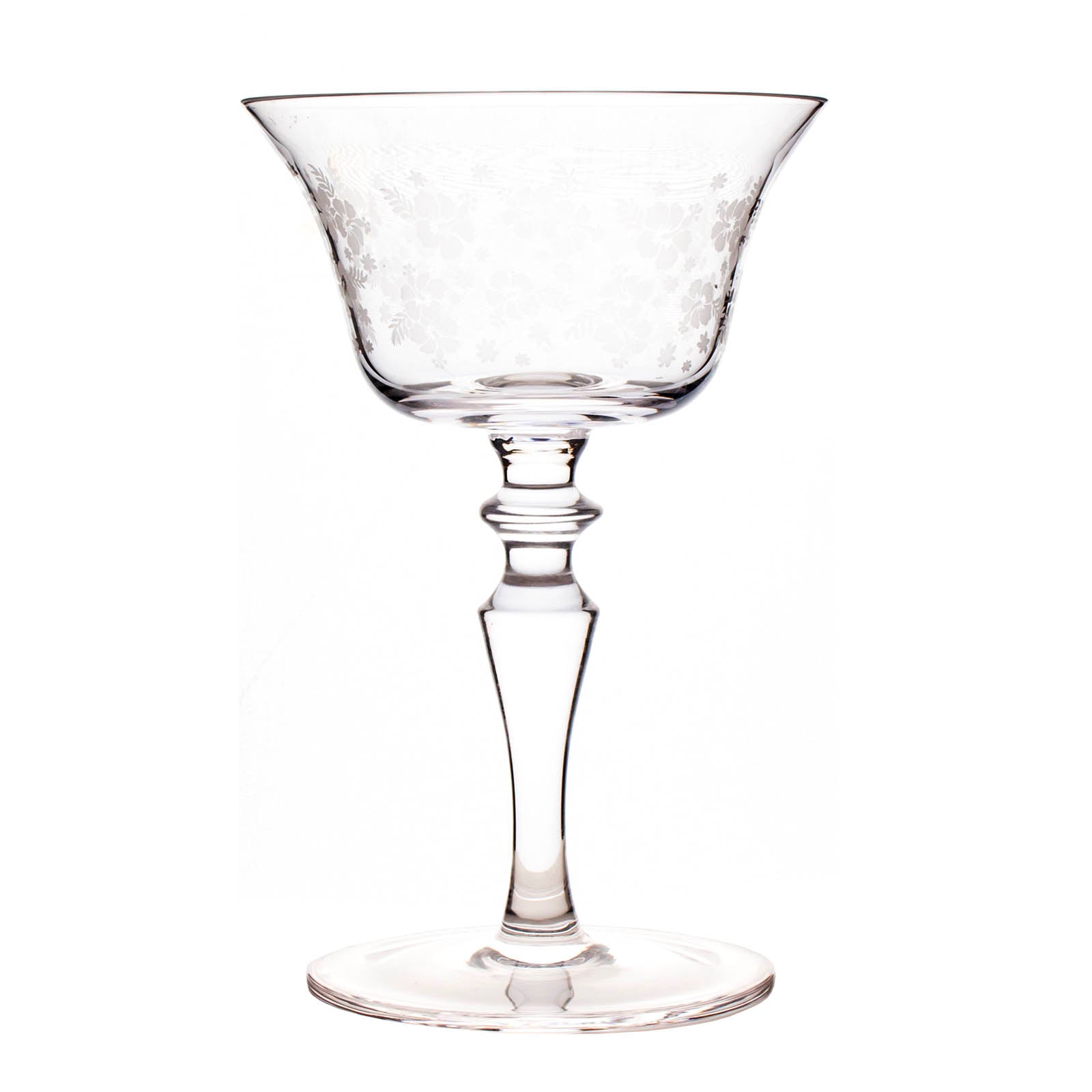 BarConic® Vintage Cocktail Glass Set - 4.5 Ounce Etched Whiskey Glasses for Old Fashioned & Cocktail Drinks - Perfect for Home Bar, Parties & Gifts