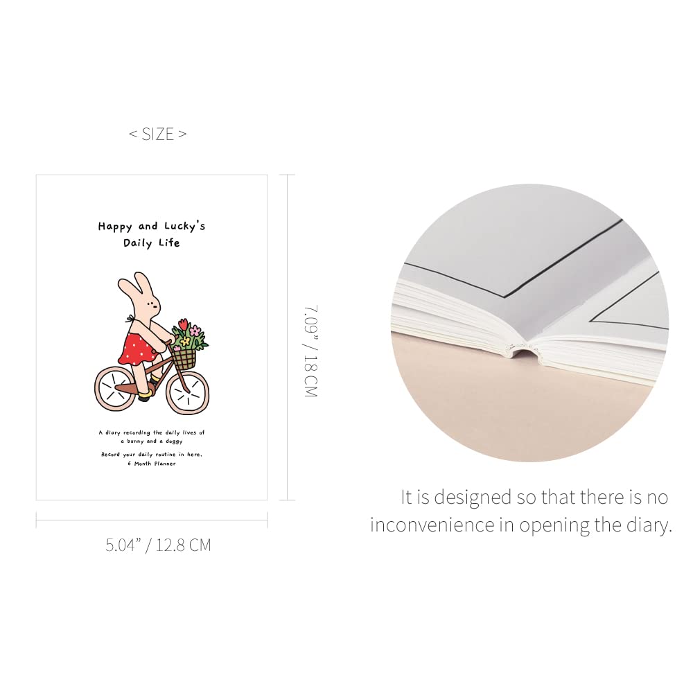 Monolike Happy & Lucky 6-Month Academic Planner - Weekly & Monthly Organizer with Bicycle Design | Perfect for Students, Teachers & Office Use