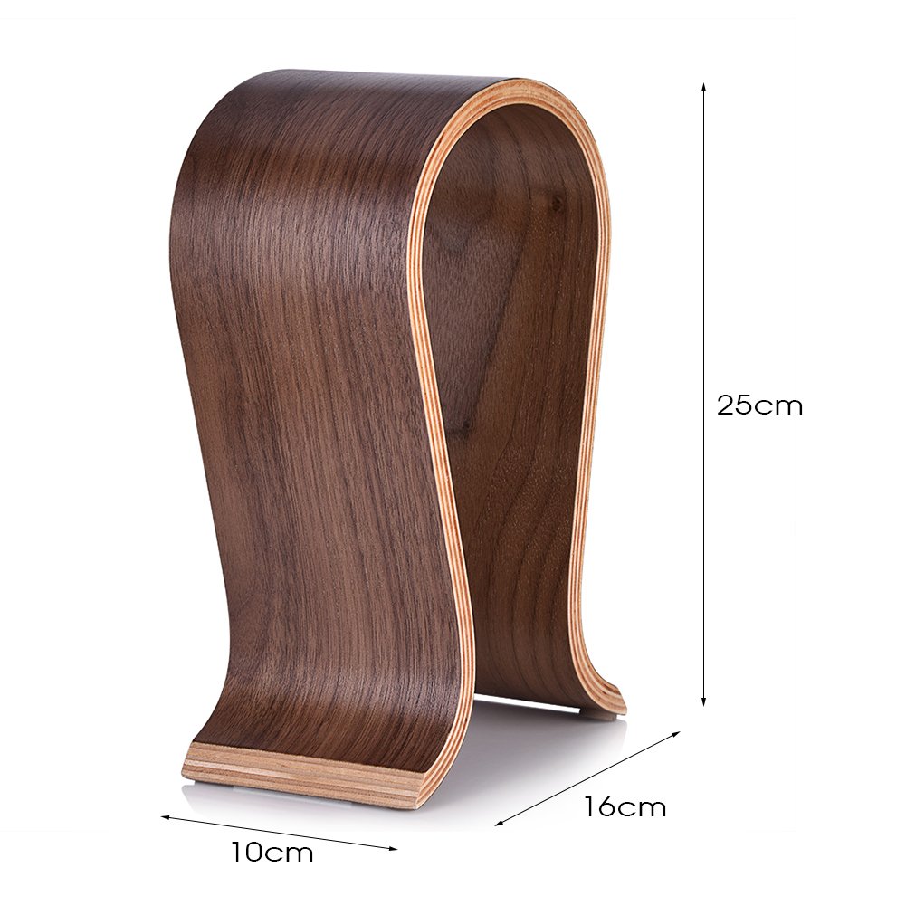 Wooden U-Shaped Headphone Stand Holder - Desk Display Shelf & Hanger for Gaming Headsets, Office, Studio (Perfect for Gamers, Professionals & Music Lovers)