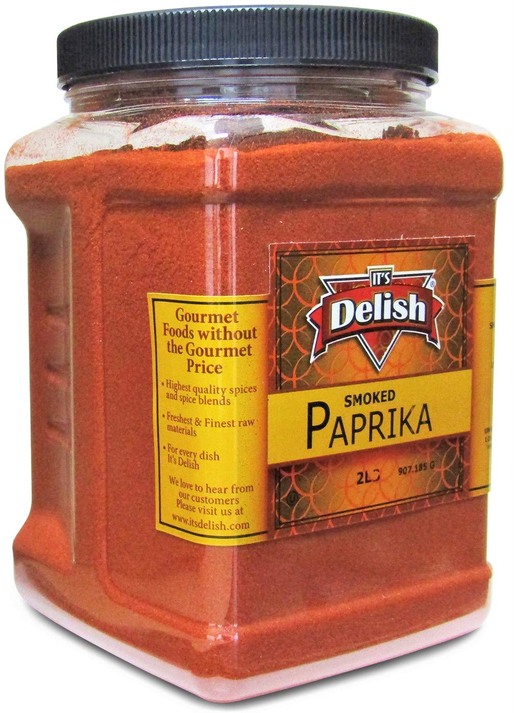 Premium Gourmet Smoked Paprika Powder - 32oz Bulk Spice in Reusable Jumbo Container - All-Natural Seasoning for BBQ, Grilling & Cooking - Rich Flavor & Aroma for Meats, Soups & Rubs