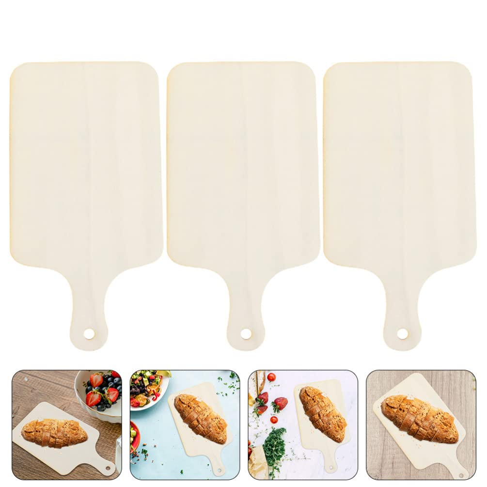 3-Piece Wooden Cutting Board Set with Handles - Premium Bread Serving Tray & Kitchen Chopping Board for Meat, Cheese, Vegetables - Perfect for Food Prep, Charcuterie & Entertaining