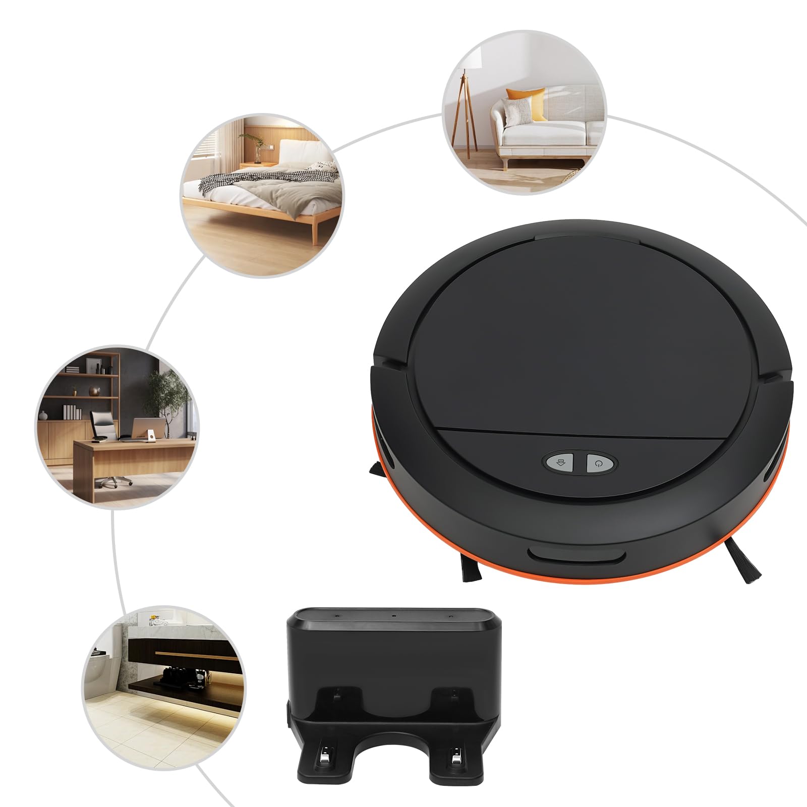 3-in-1 Robot Vacuum and Mop Cleaner with 2700Pa Strong Suction, Self-Charging, APP Control - Ideal for Carpets, Hardwood, Tile & Marble Floors in Homes & Offices