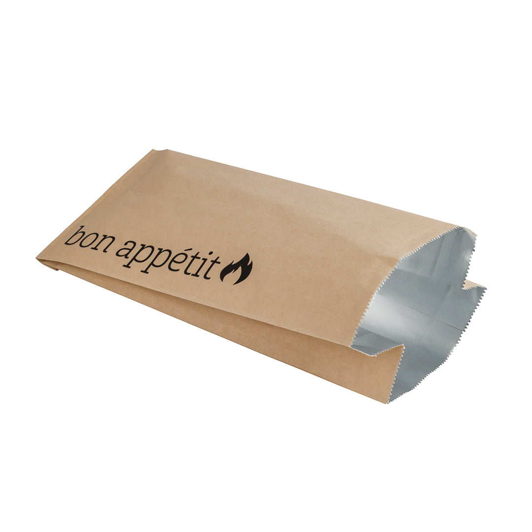 Premium Kraft Paper Foil Bags with Bon Appetit Print - 5.5