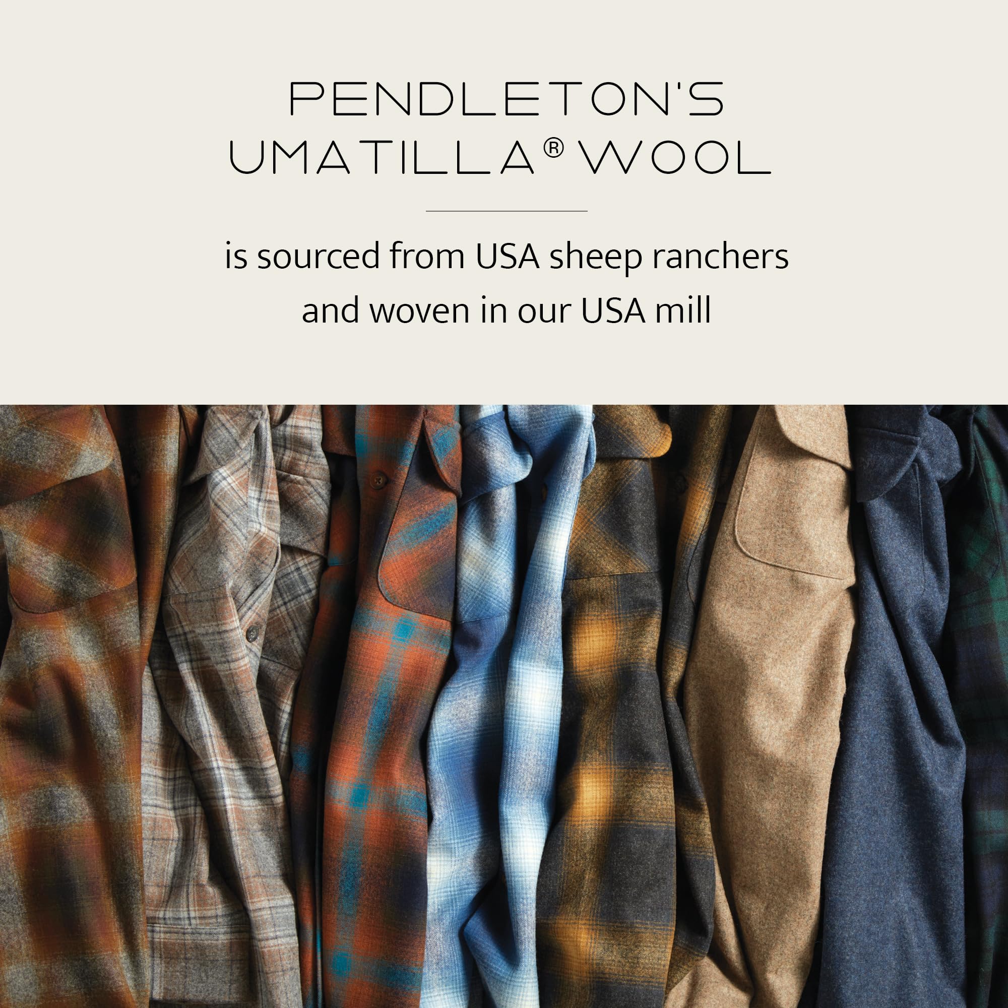 PENDLETON Men's Classic Wool Shirt - Flannel Plaid Long Sleeve Button Down for Outdoor Camping Hiking and Casual Wear