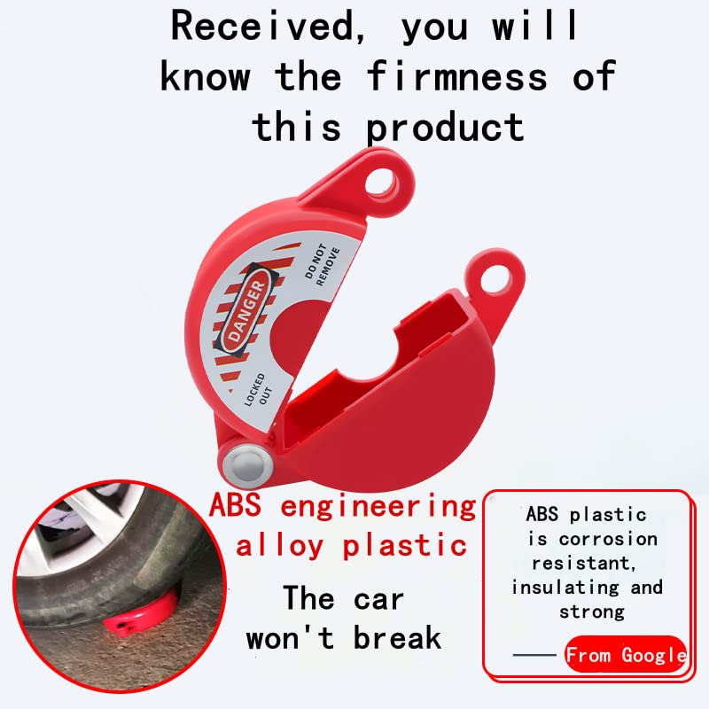 Lockout Tagout (LOTO) Valve Lockout Device - Red Safety Lock for 5-6.5 Inch Valve Handles | OSHA Compliant Key Lock | Industrial Equipment Safety for Water, Gas & Chemical Pipes