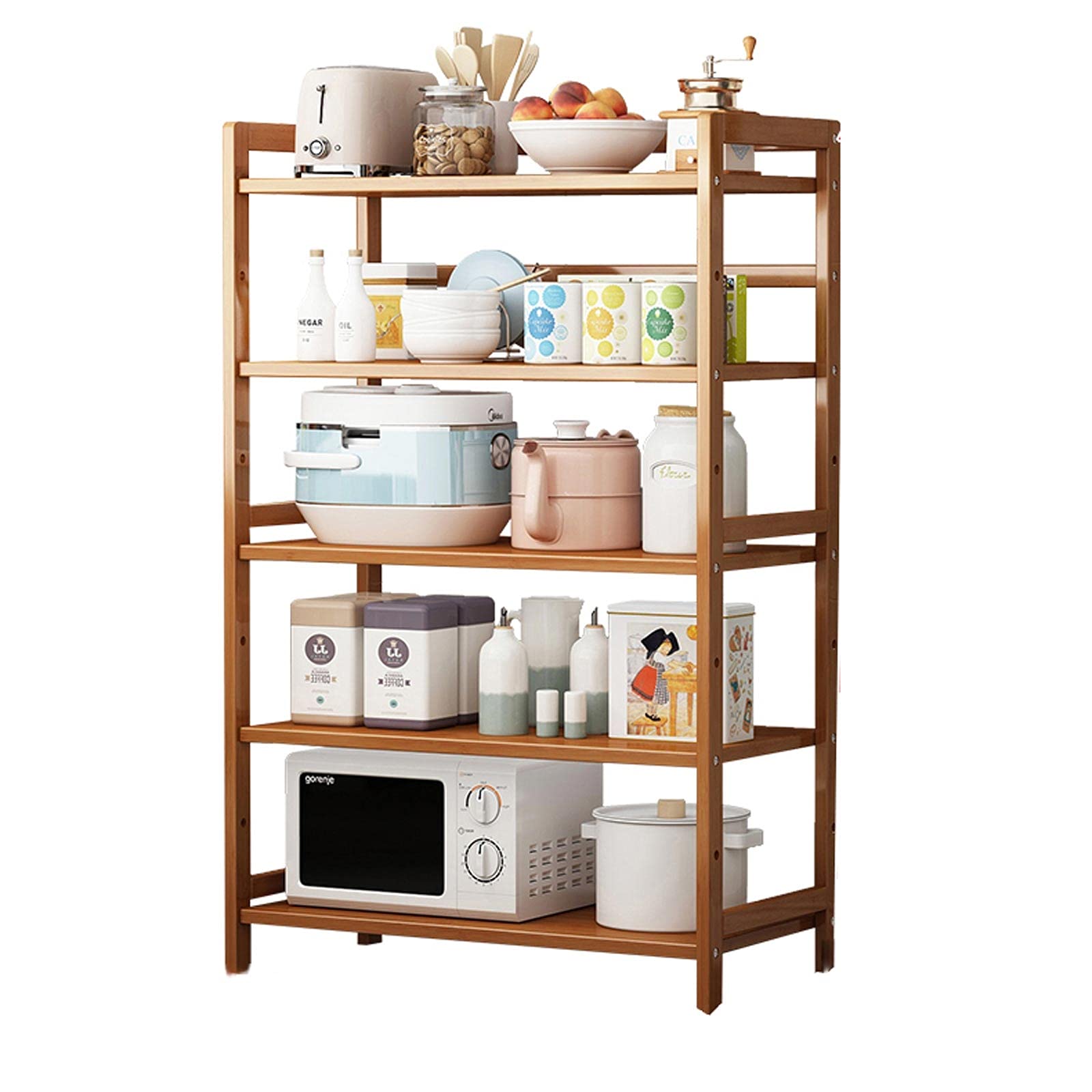 5-Tier Large Capacity Storage Shelf Organizer - Heavy Duty Shelving Unit for Kitchen, Bathroom, Garage & Office | Space-Saving Home Organization Solution for Pantry, Laundry, Closet & Workspace